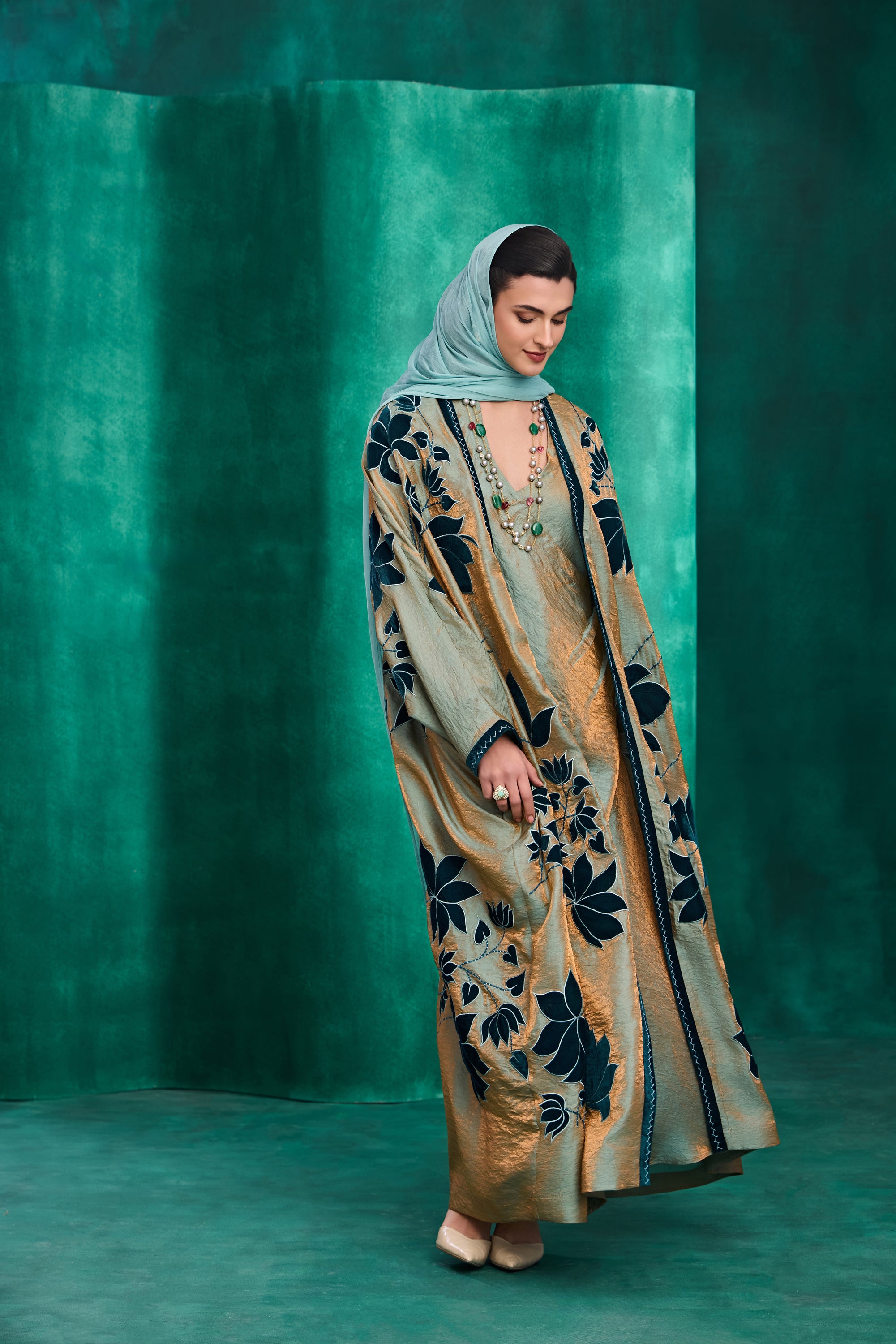 Qamarah Applique Embroidered Abaya