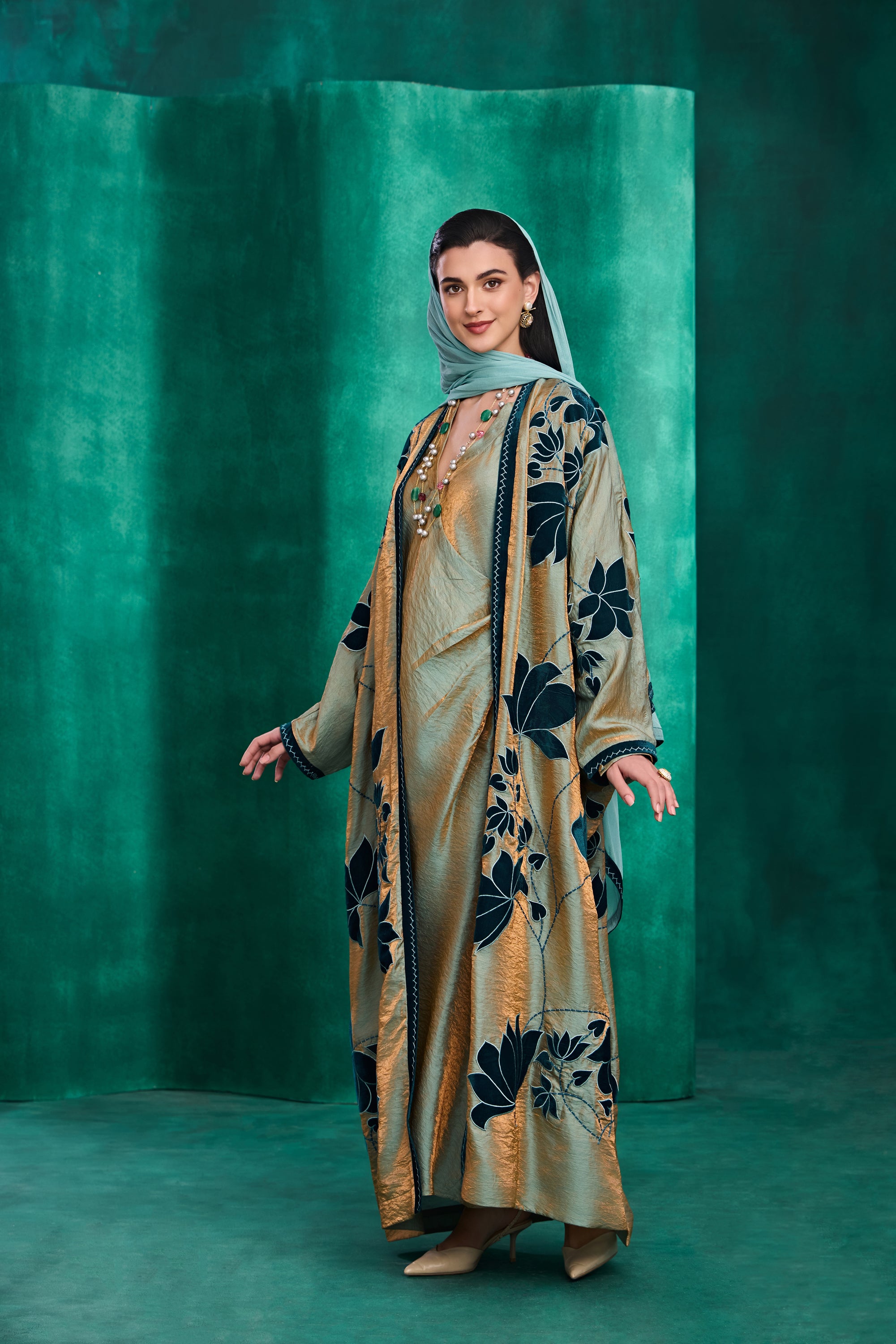 Qamarah Applique Embroidered Abaya