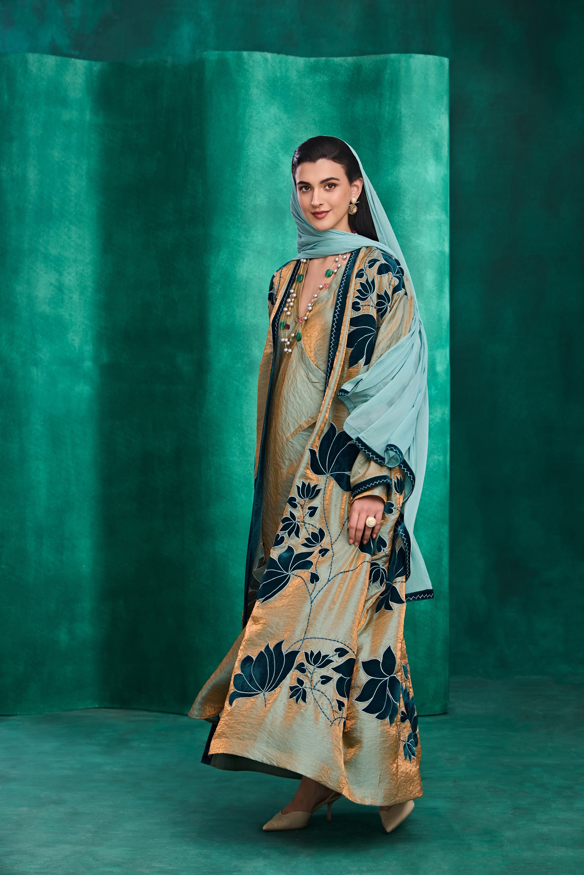 Qamarah Applique Embroidered Abaya