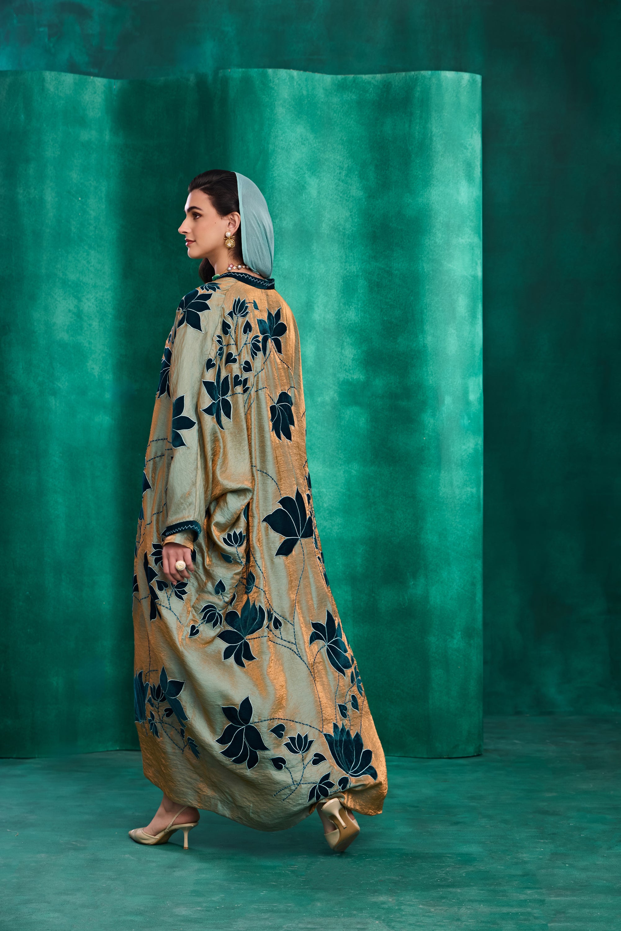 Qamarah Applique Embroidered Abaya