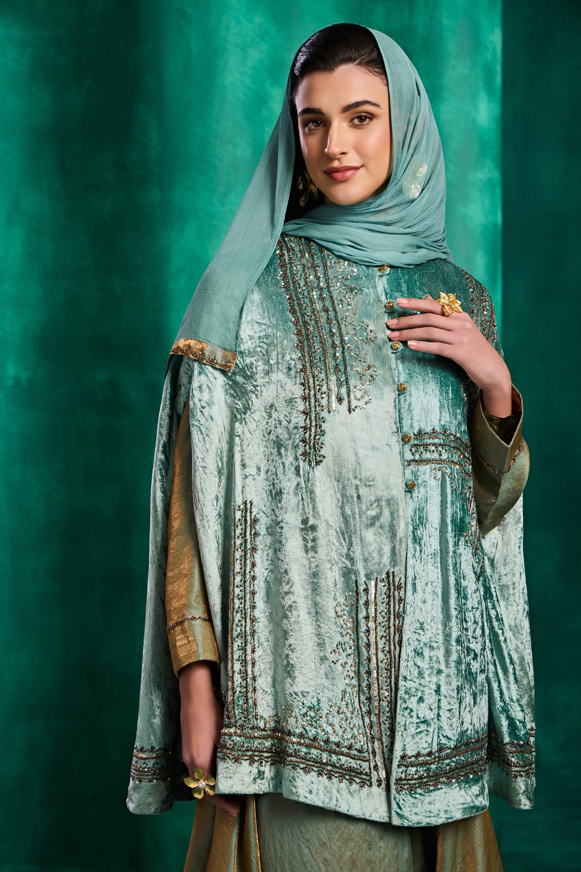 Rameen Embellished Cape