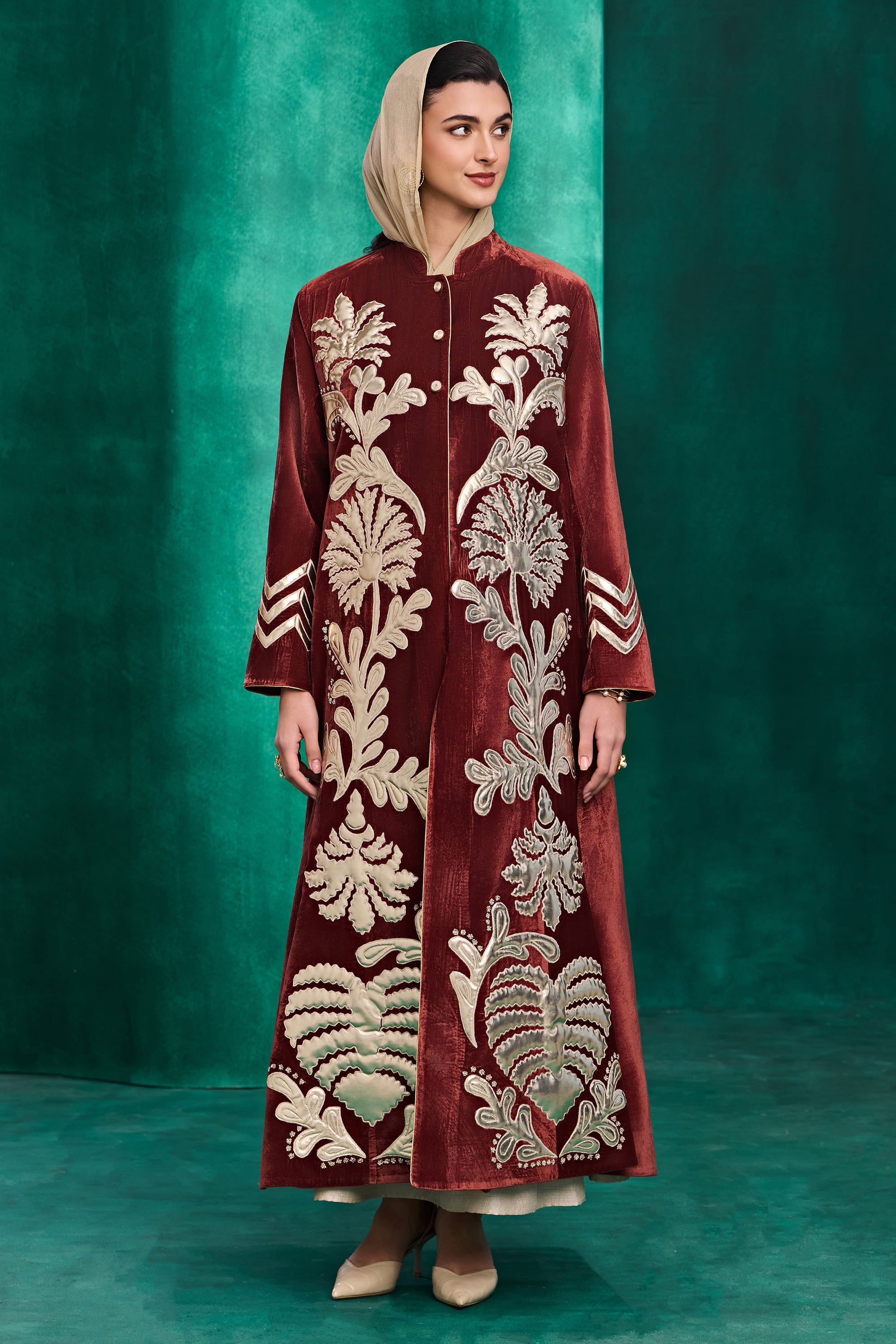 Lutfia Applique Embroidered Abaya