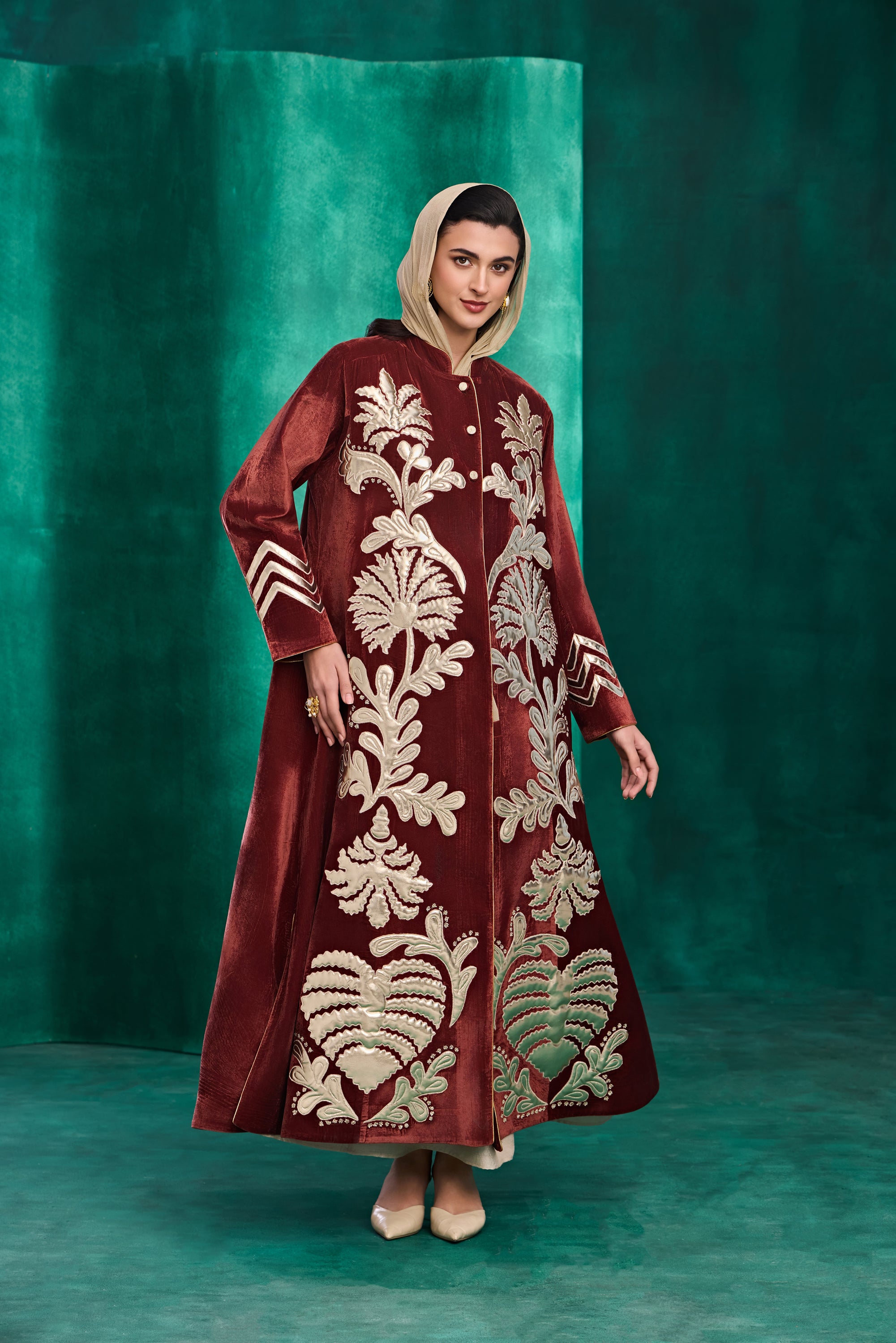 Lutfia Applique Embroidered Abaya