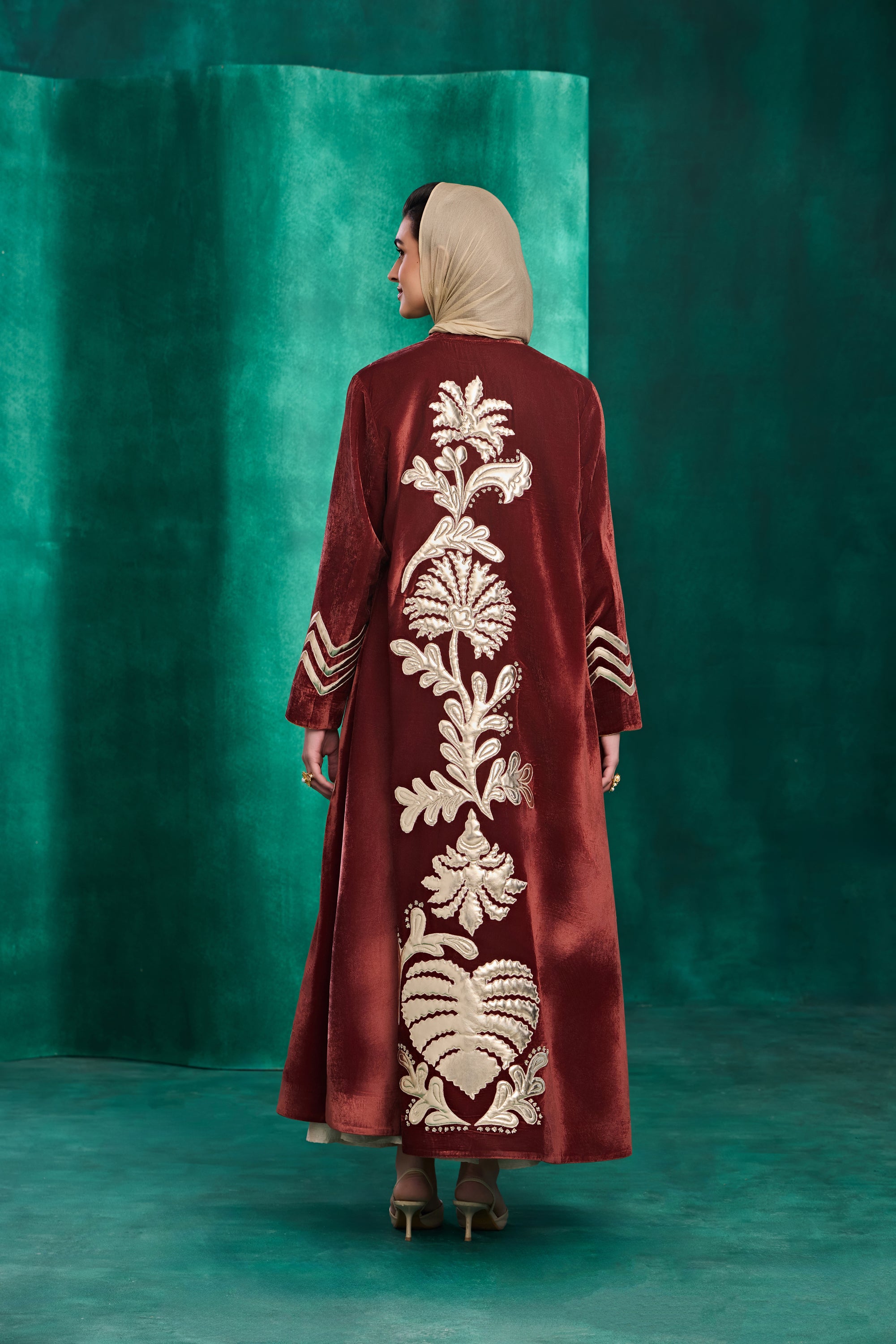 Lutfia Applique Embroidered Abaya