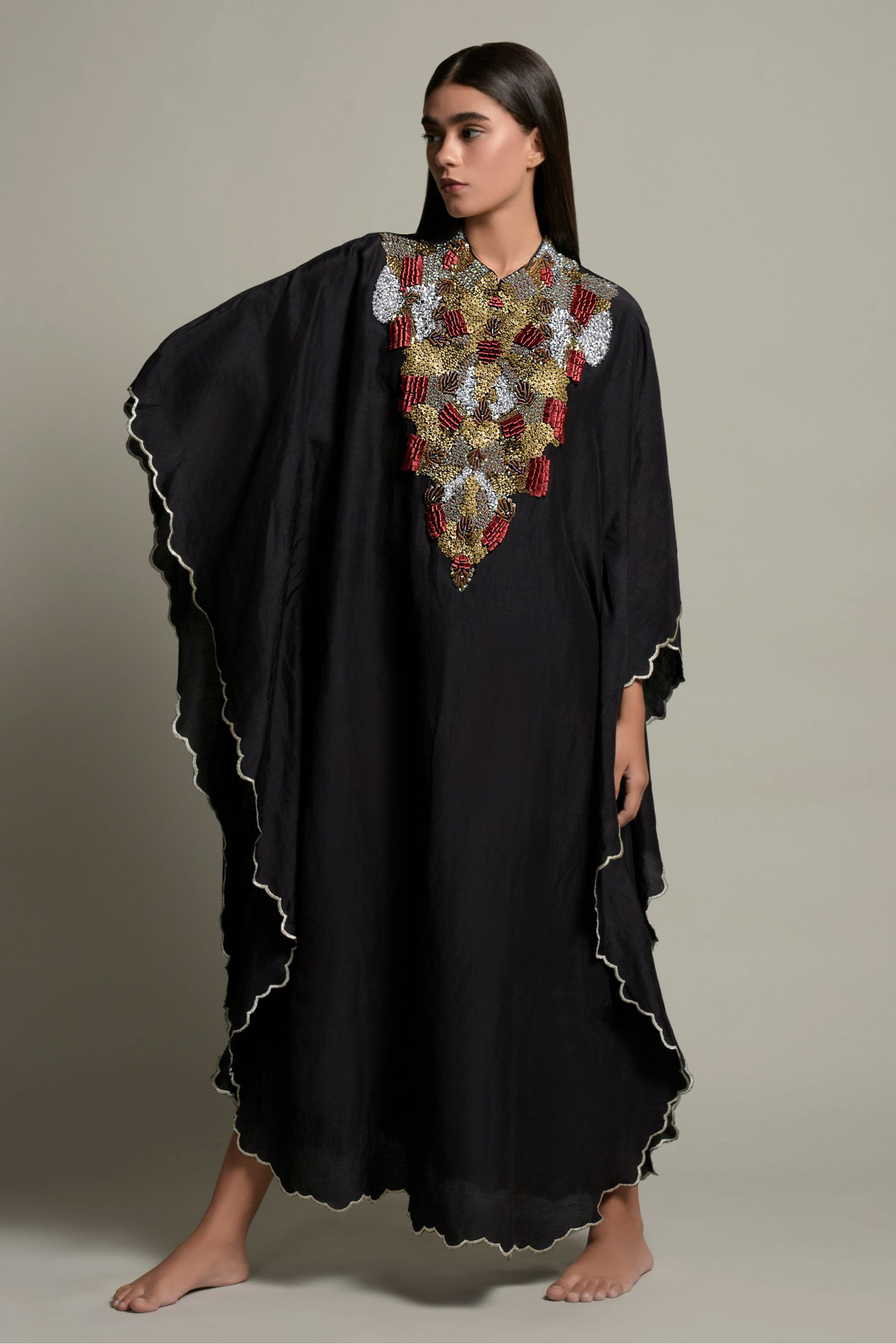 Mehram Embellished Jalabiya with Inner Cotton Cami