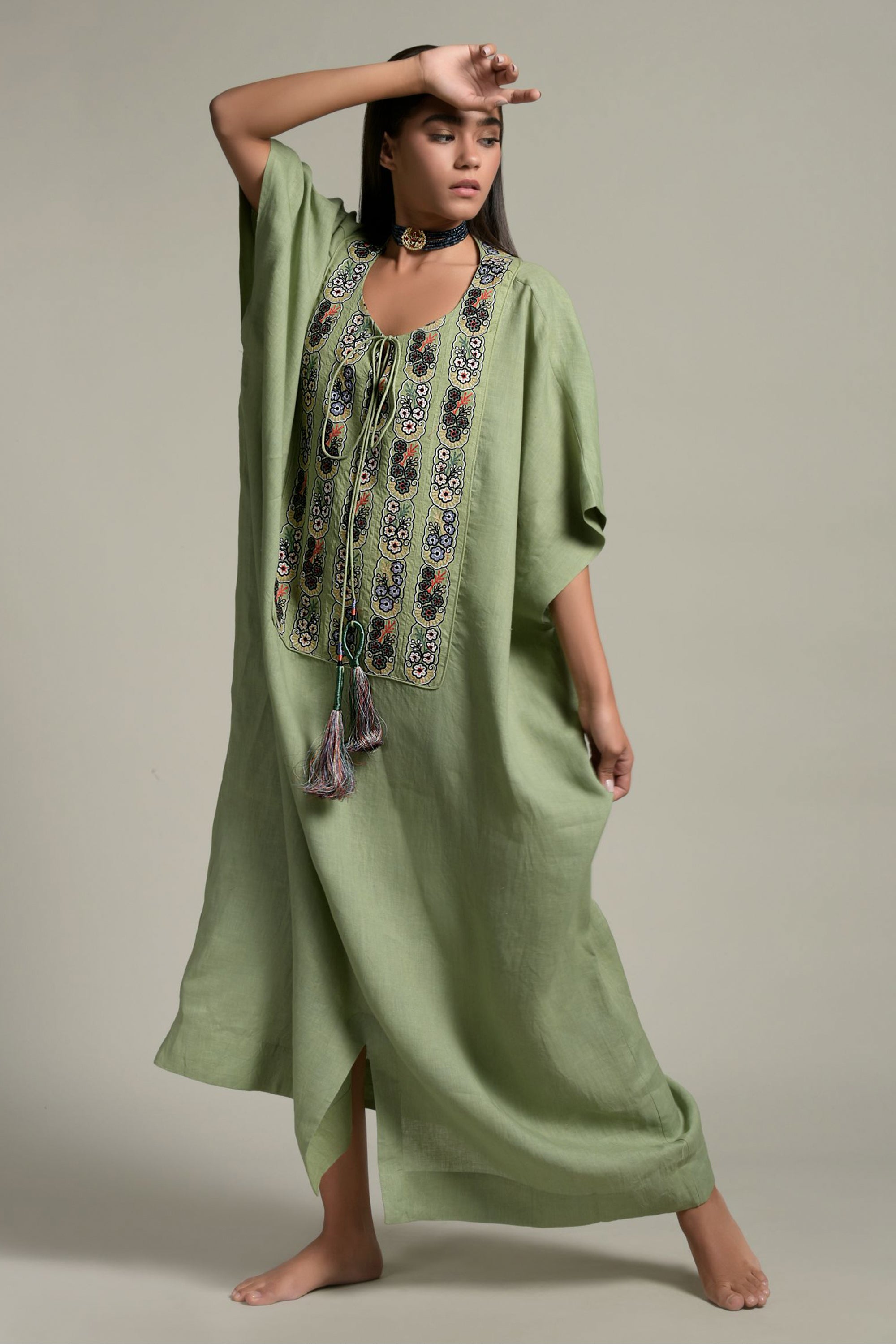 Samira Embroidered Jalabiya & Tassel