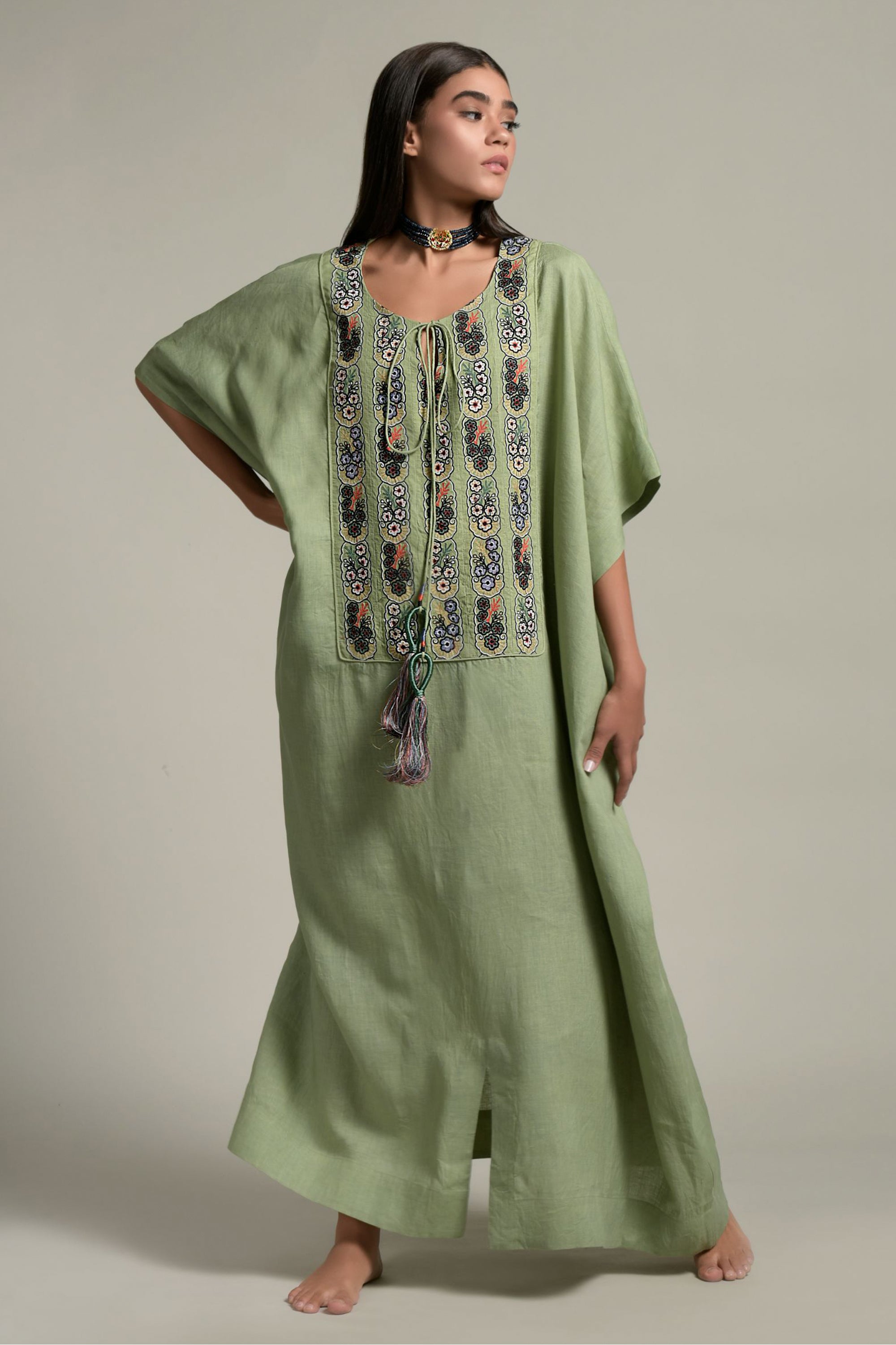 Samira Embroidered Jalabiya & Tassel