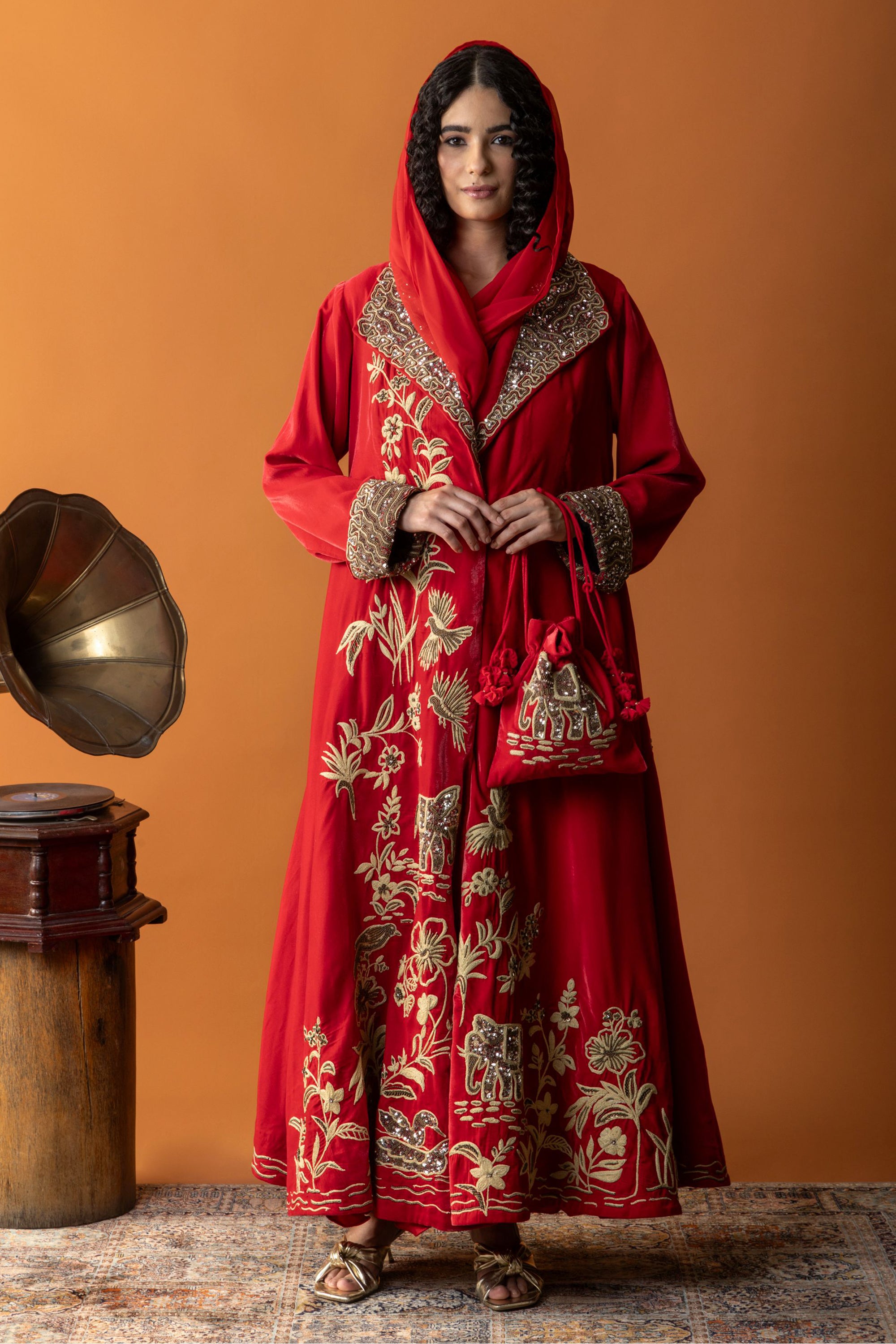 Hawra Embroidered Abaya with Embellishment