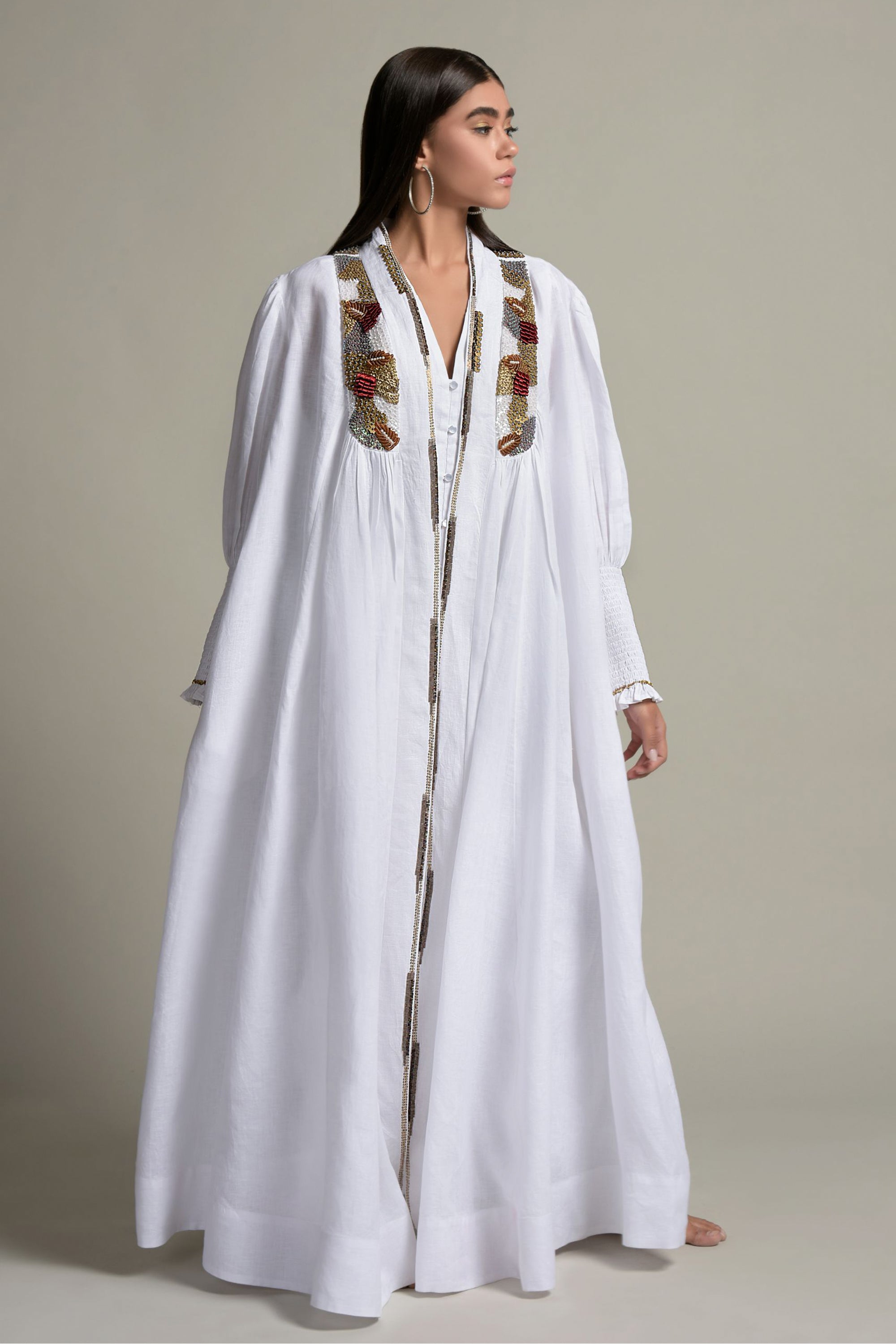 Daima Embellished Abaya & Inner Cotton Dress