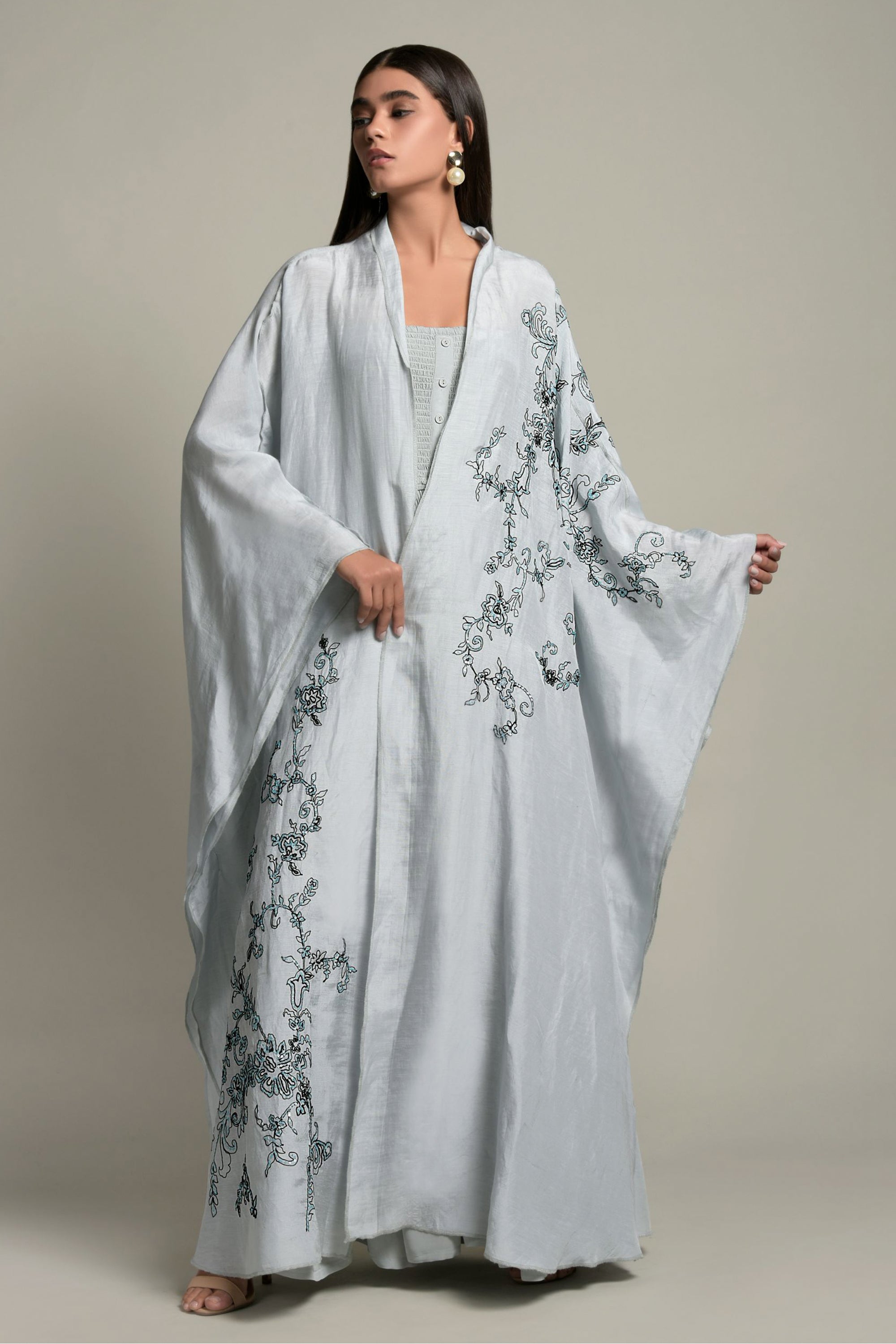 Daisha Embellished & Embroidered Abaya with Inner Cotton Dress