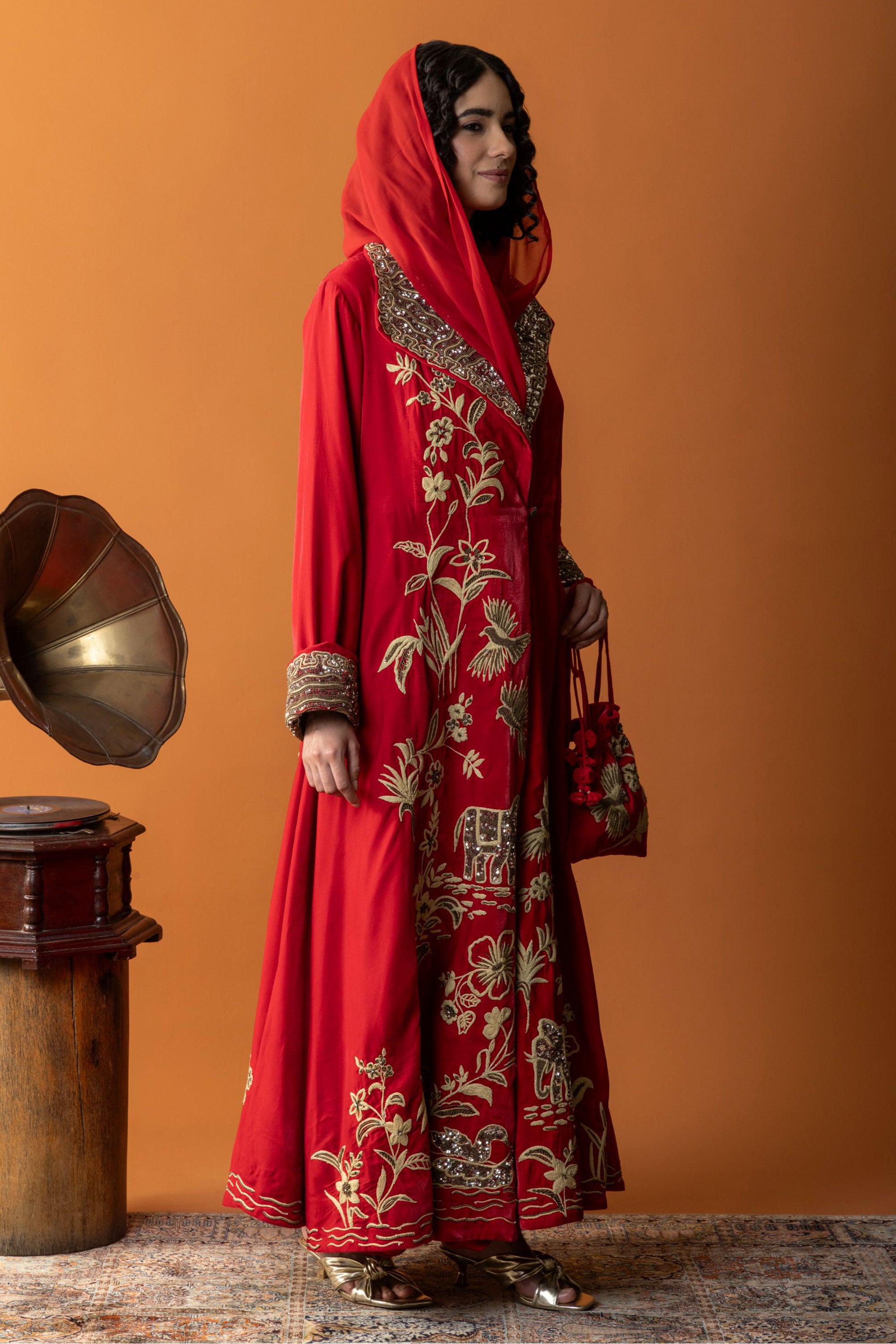 Hawra Embroidered Abaya with Embellishment