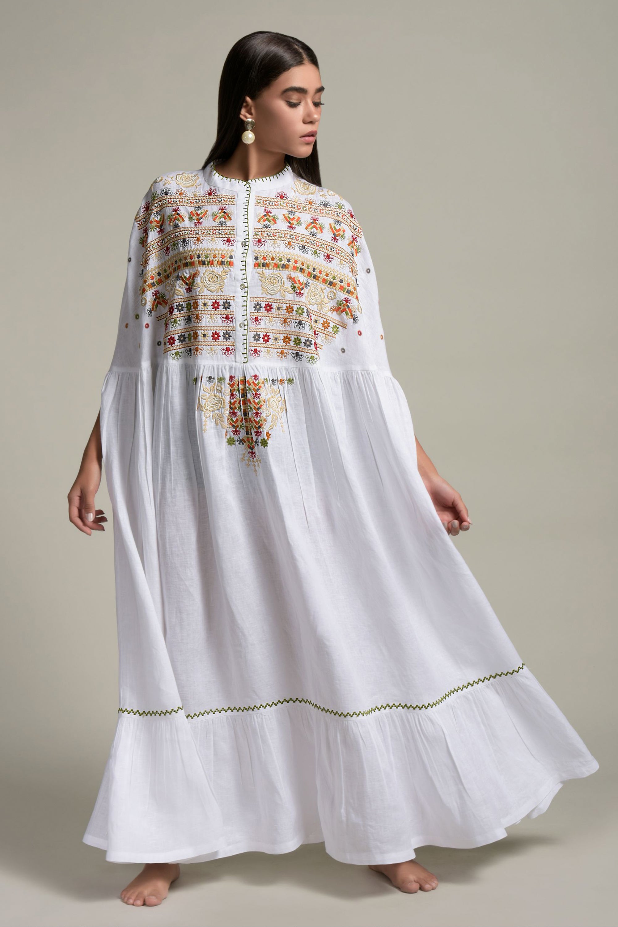 Liza Embellished & Embroidered Jalabiya Cape