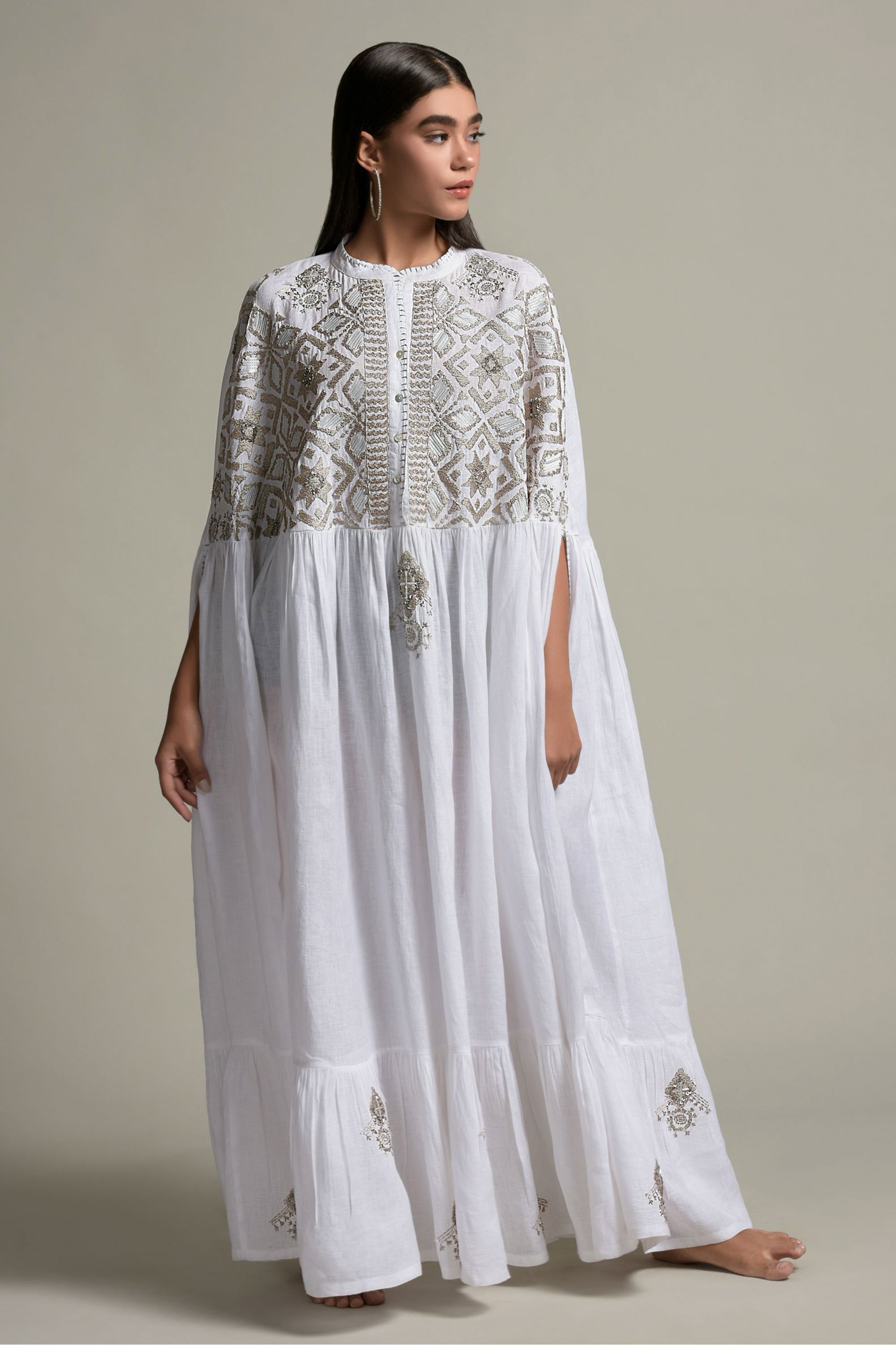 Firdos Embellished & Embroidered Jalabiya Cape