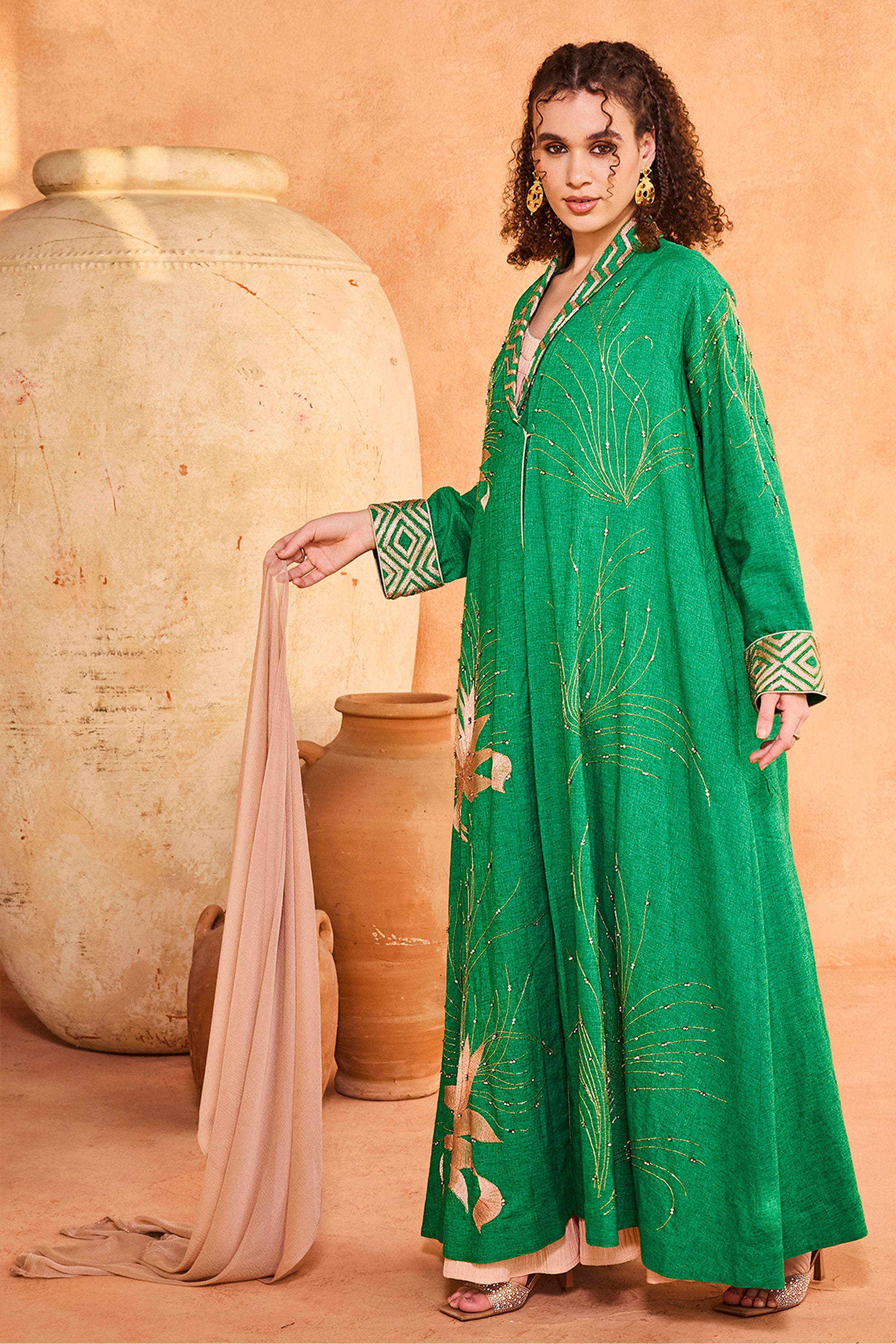 Adawiyah Embroidered Abaya with Embellishment