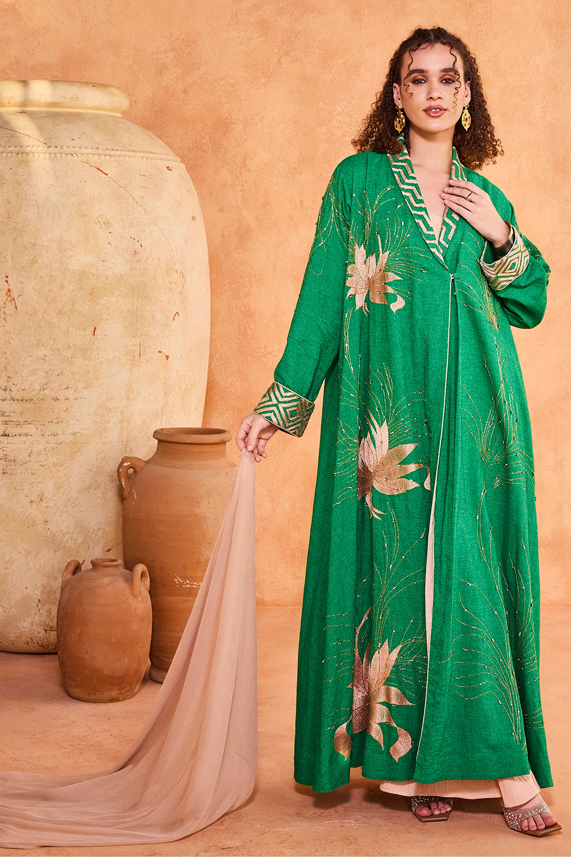 Adawiyah Embroidered Abaya with Embellishment