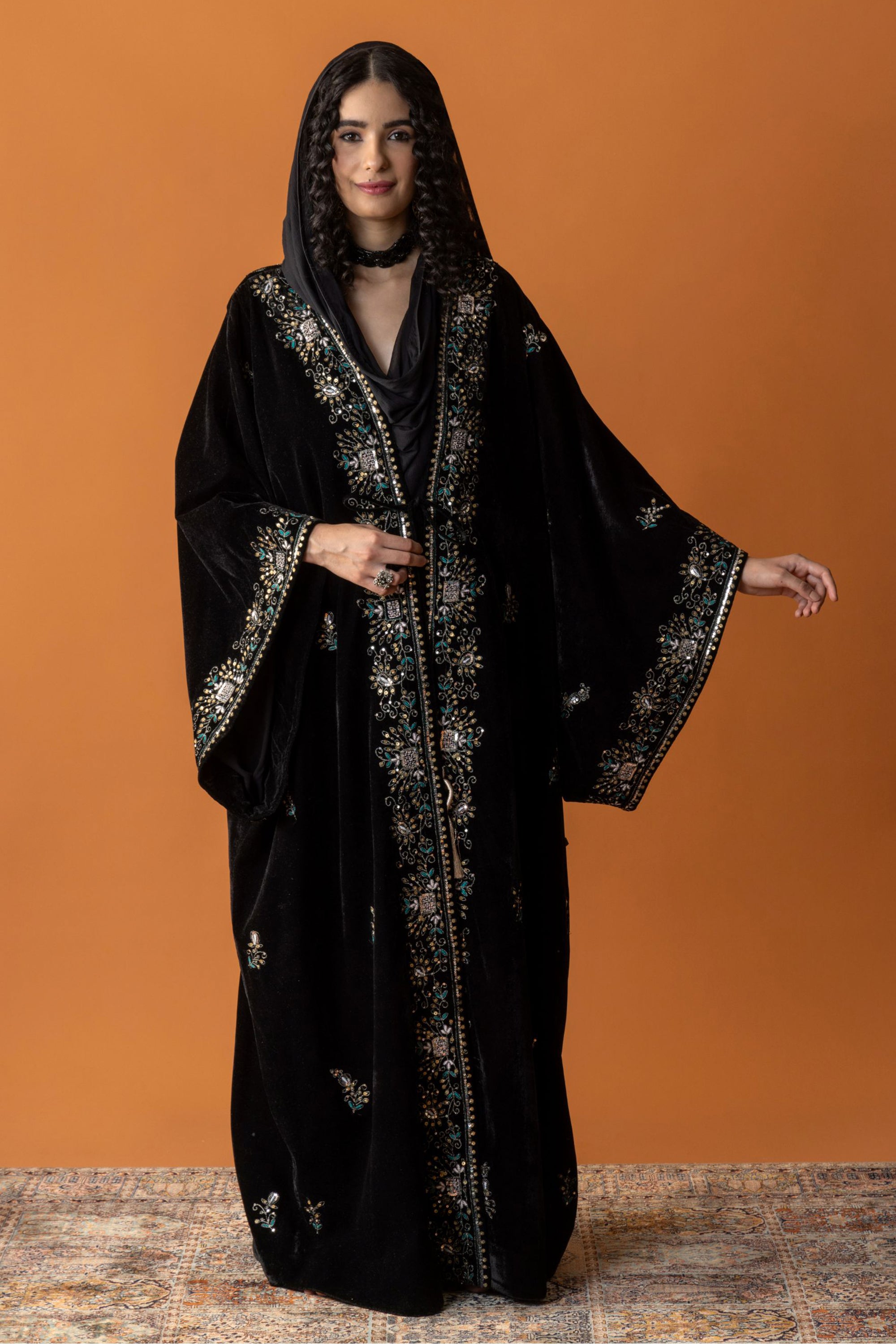 Fifi Embroidered Abaya with Embellishment
