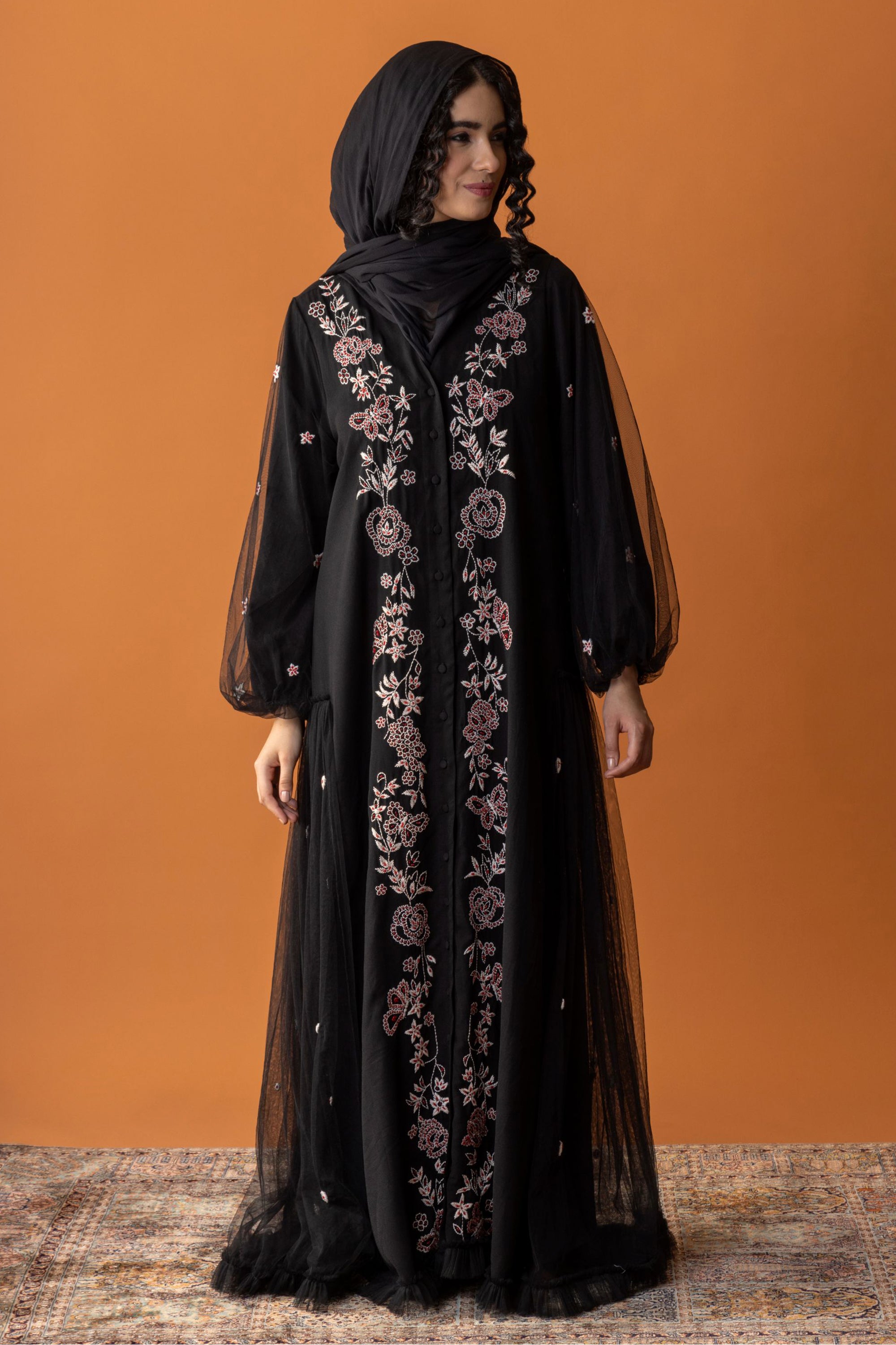Sahara Embroidered Abaya with Embellishment