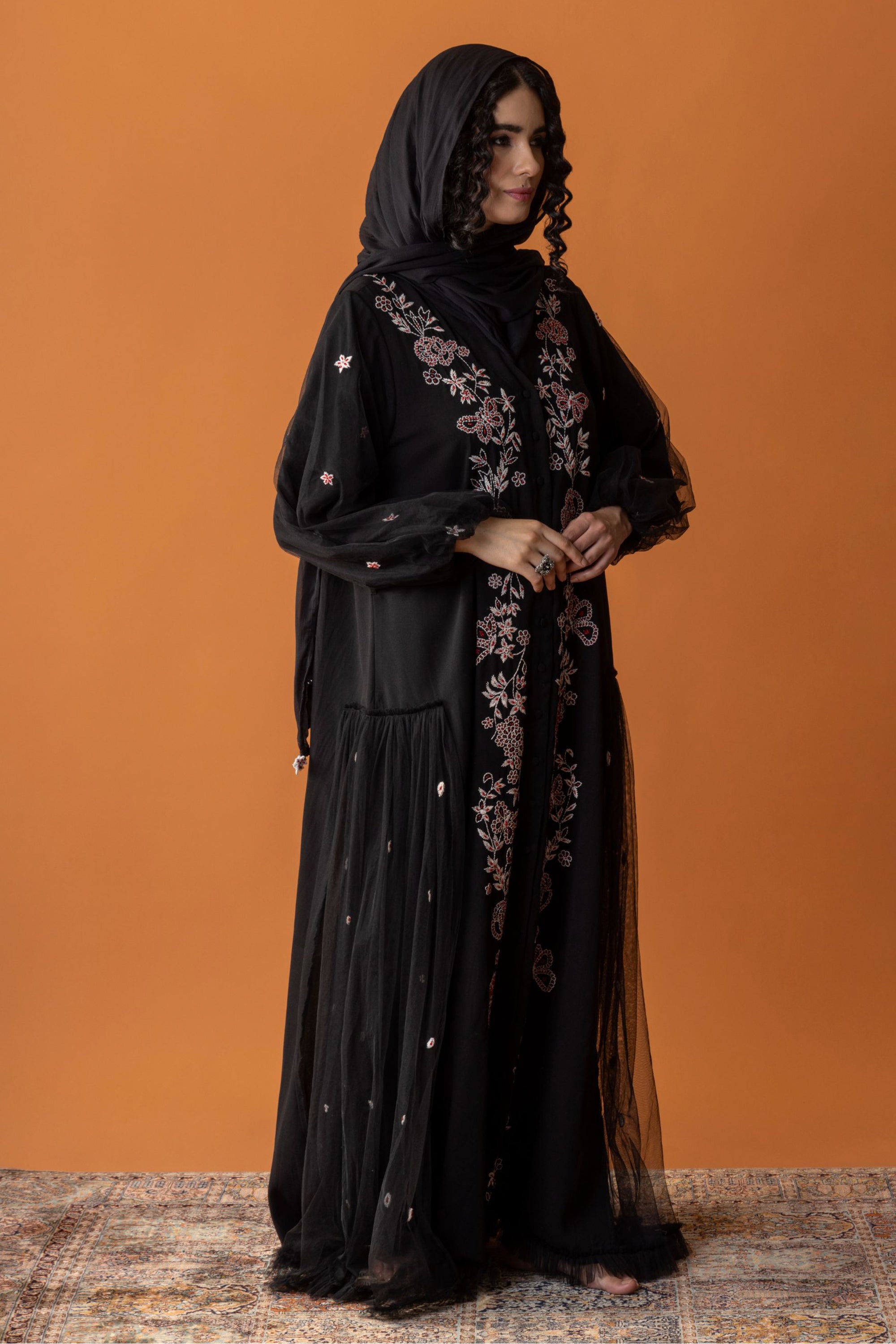 Sahara Embroidered Abaya with Embellishment