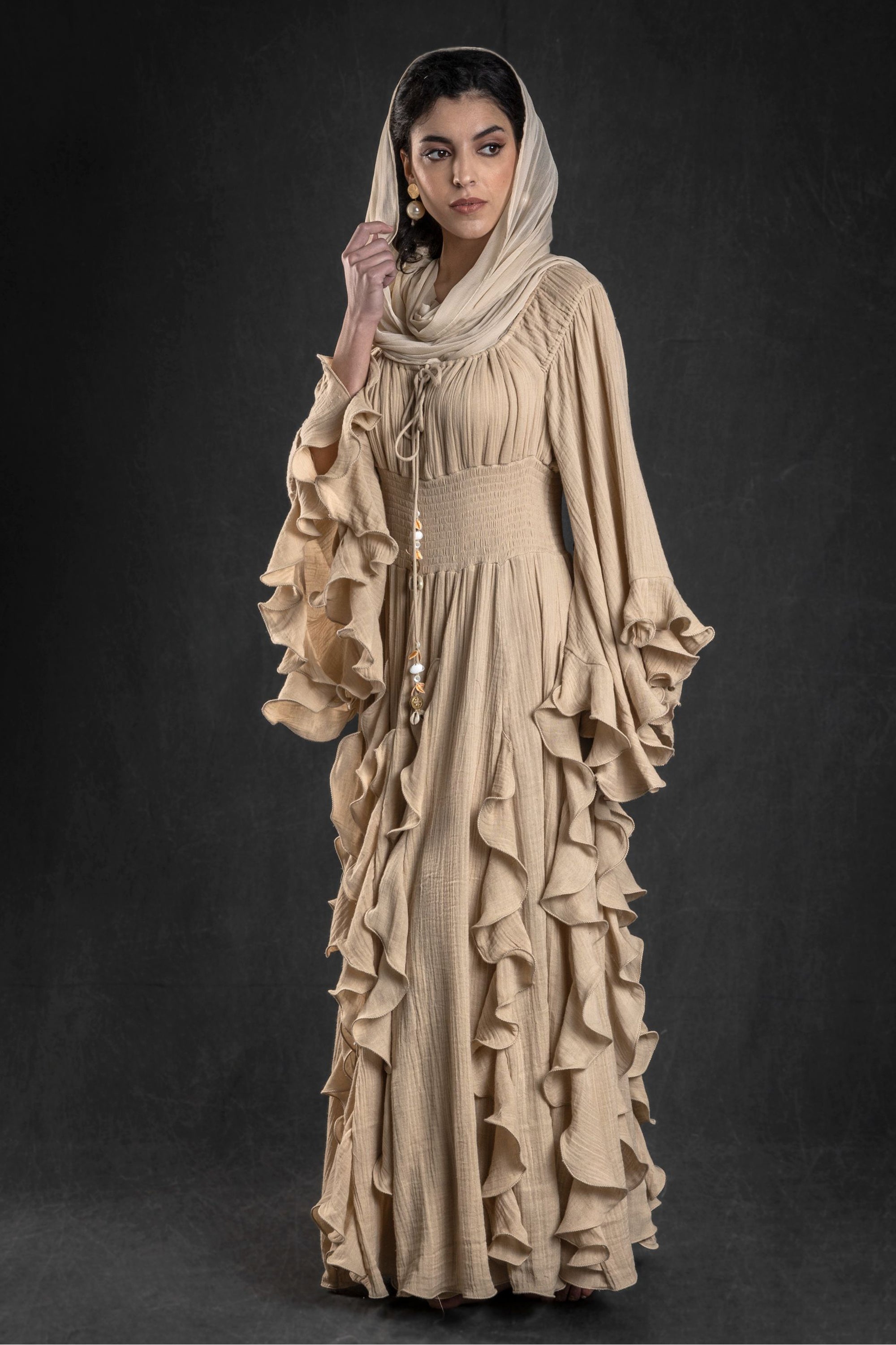 Kawsar Jalabiya with Long Ruffles