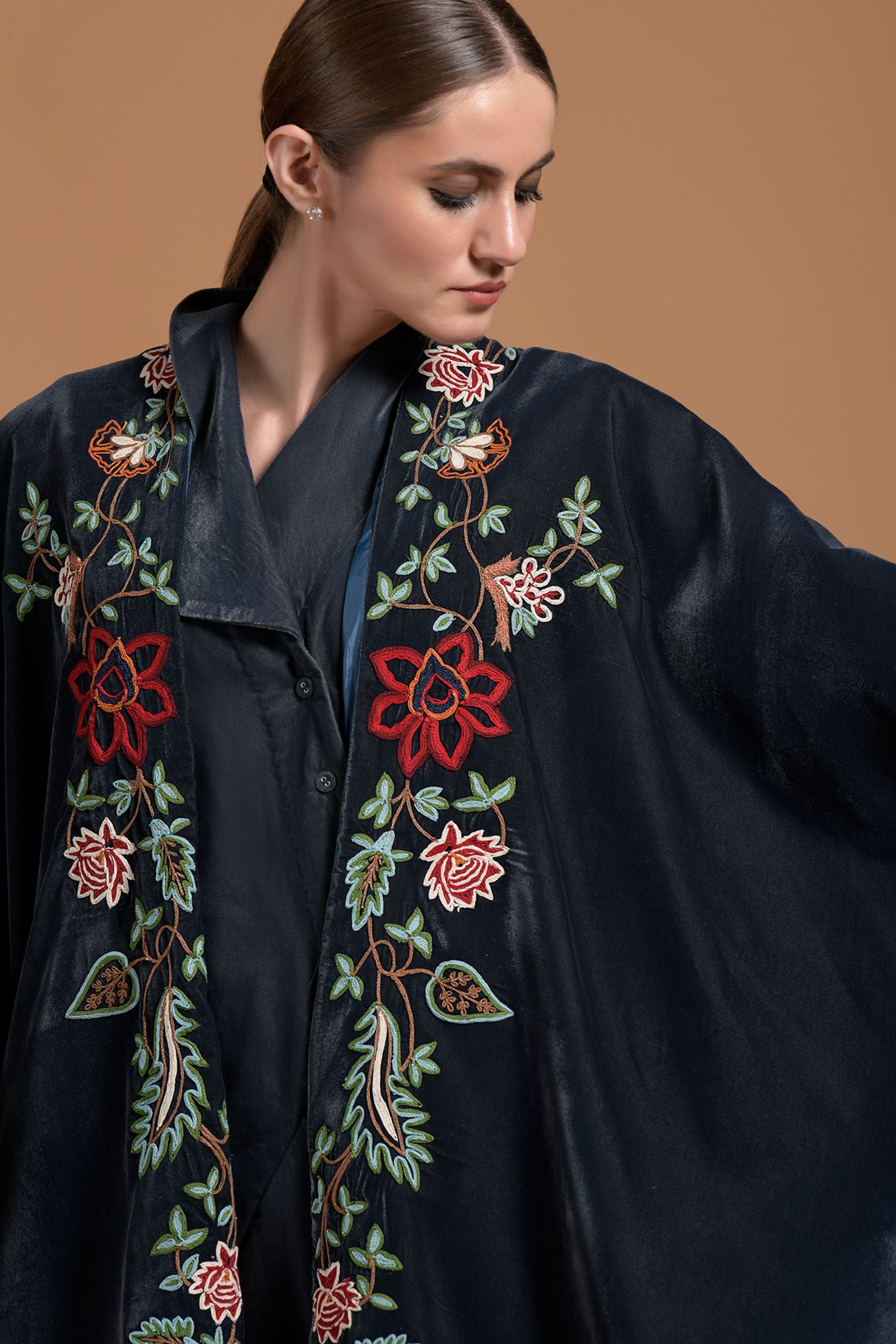 Kinza Embroidered Cape