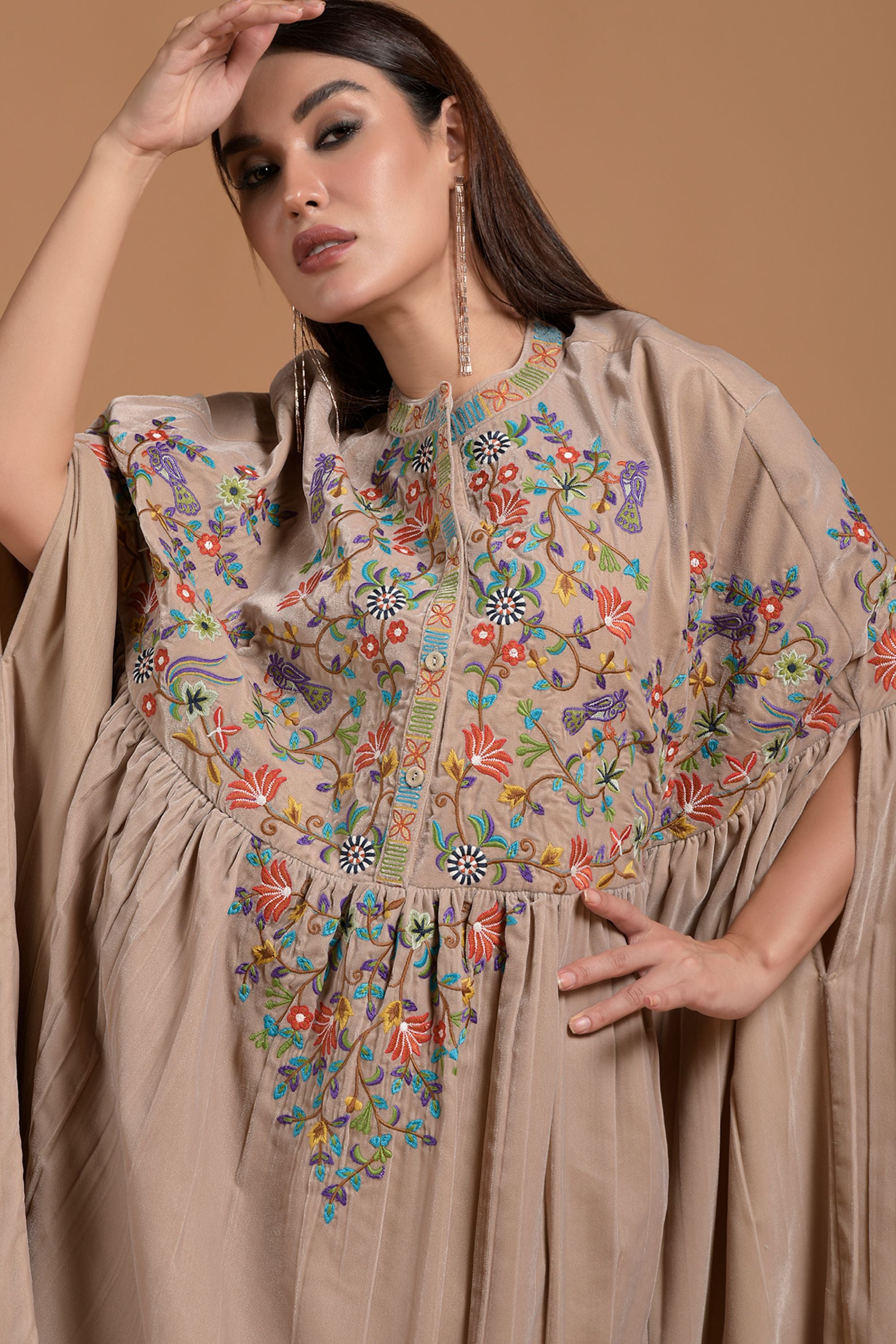 Arzo Embroidered Cape with Patch