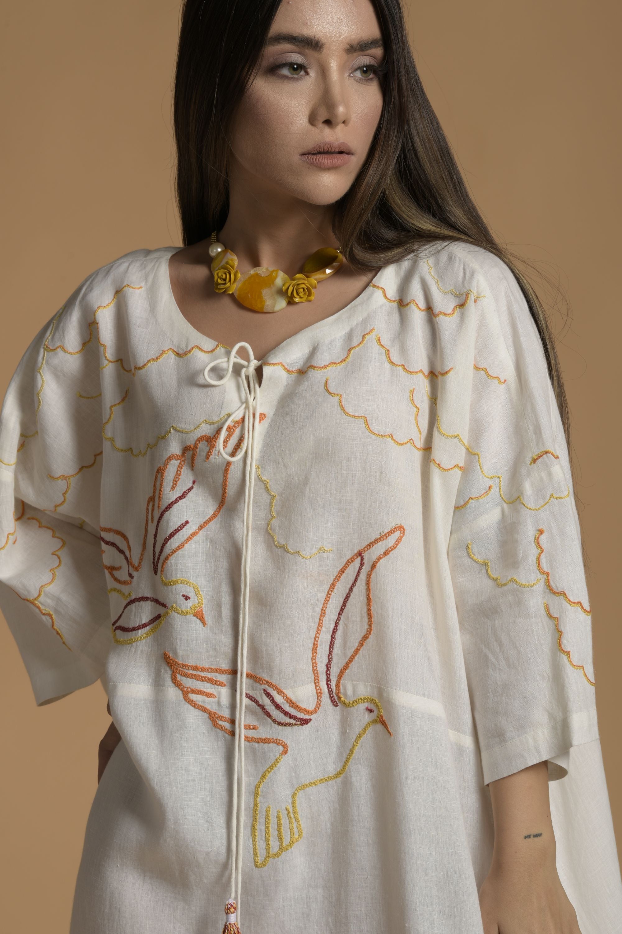 Wadia Embroidered Long Jalabiya