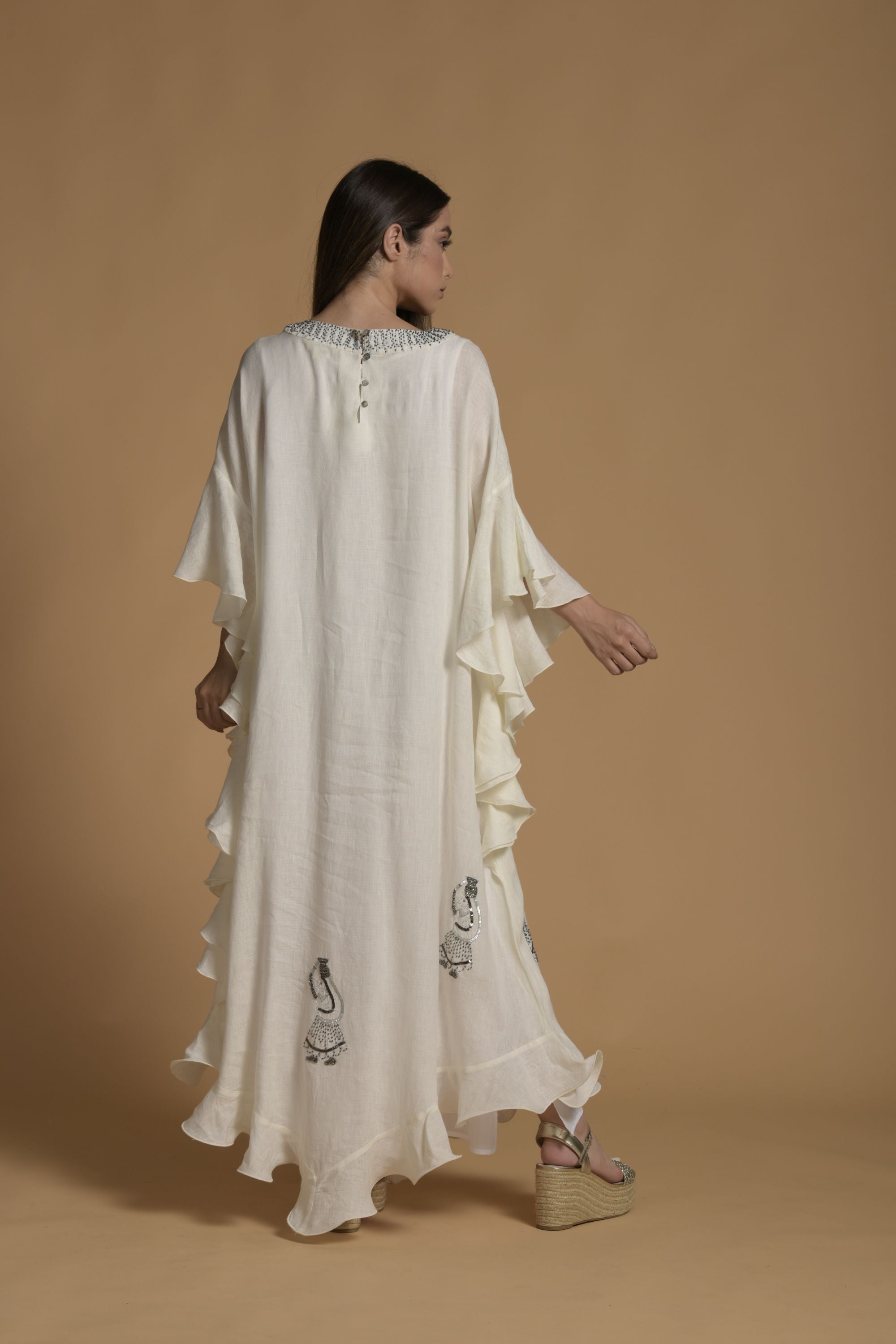 Aasma Embellished Jalabiya with Inner Cotton Cami