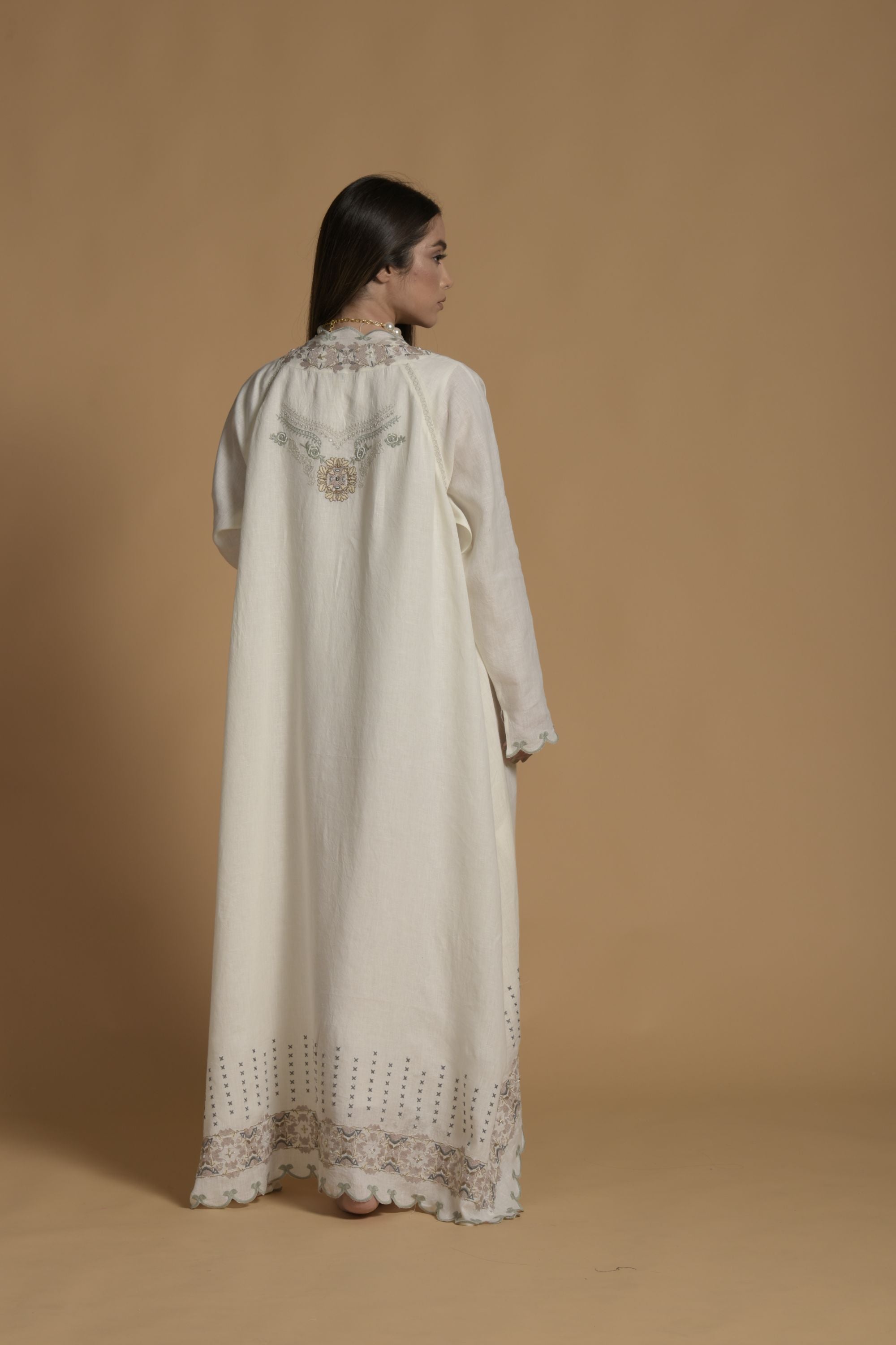 Farah Embellished & Embroidered Bisht with Inner Dress