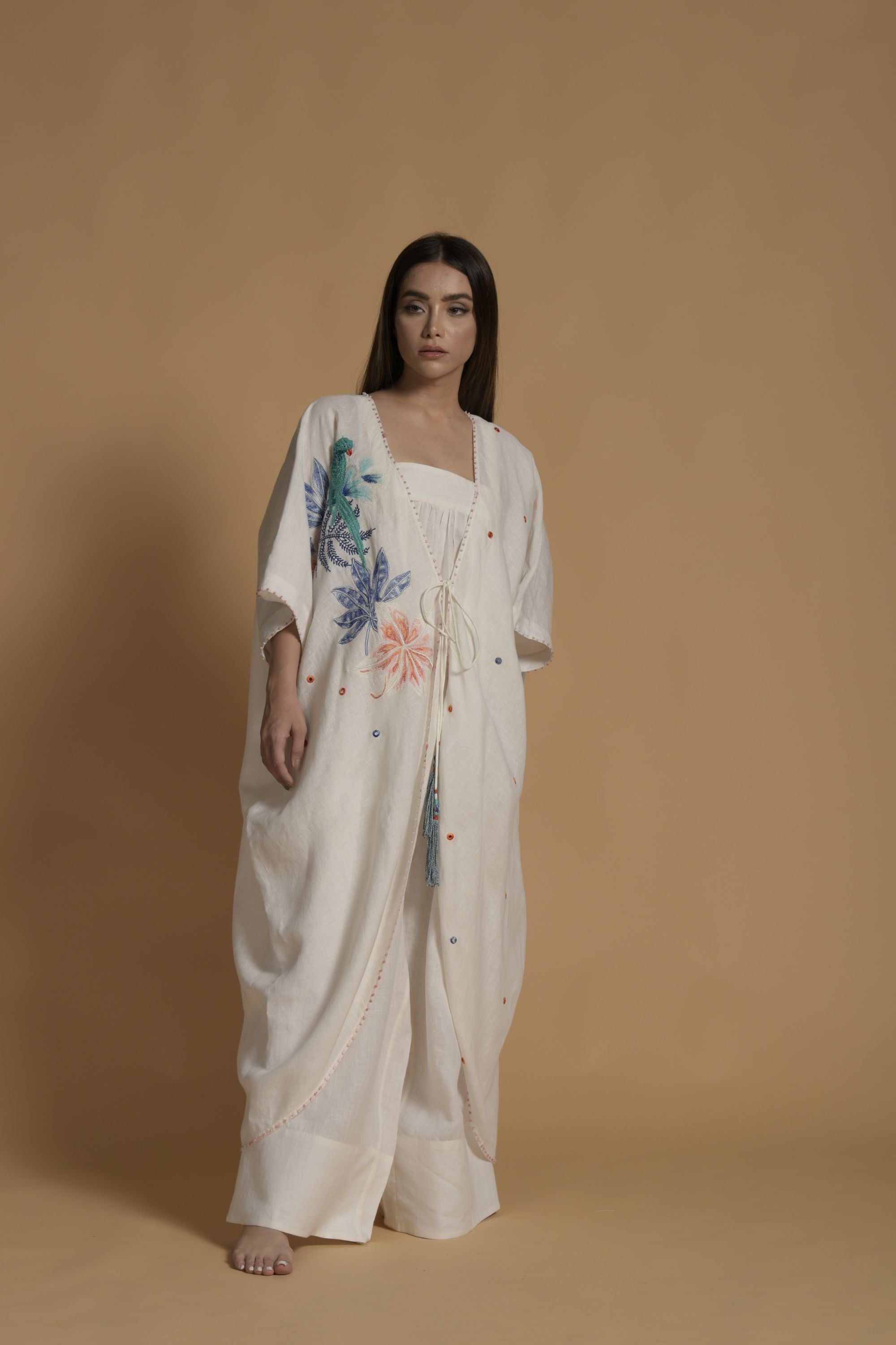 Noor Embroidered Cape With Jumpsuit