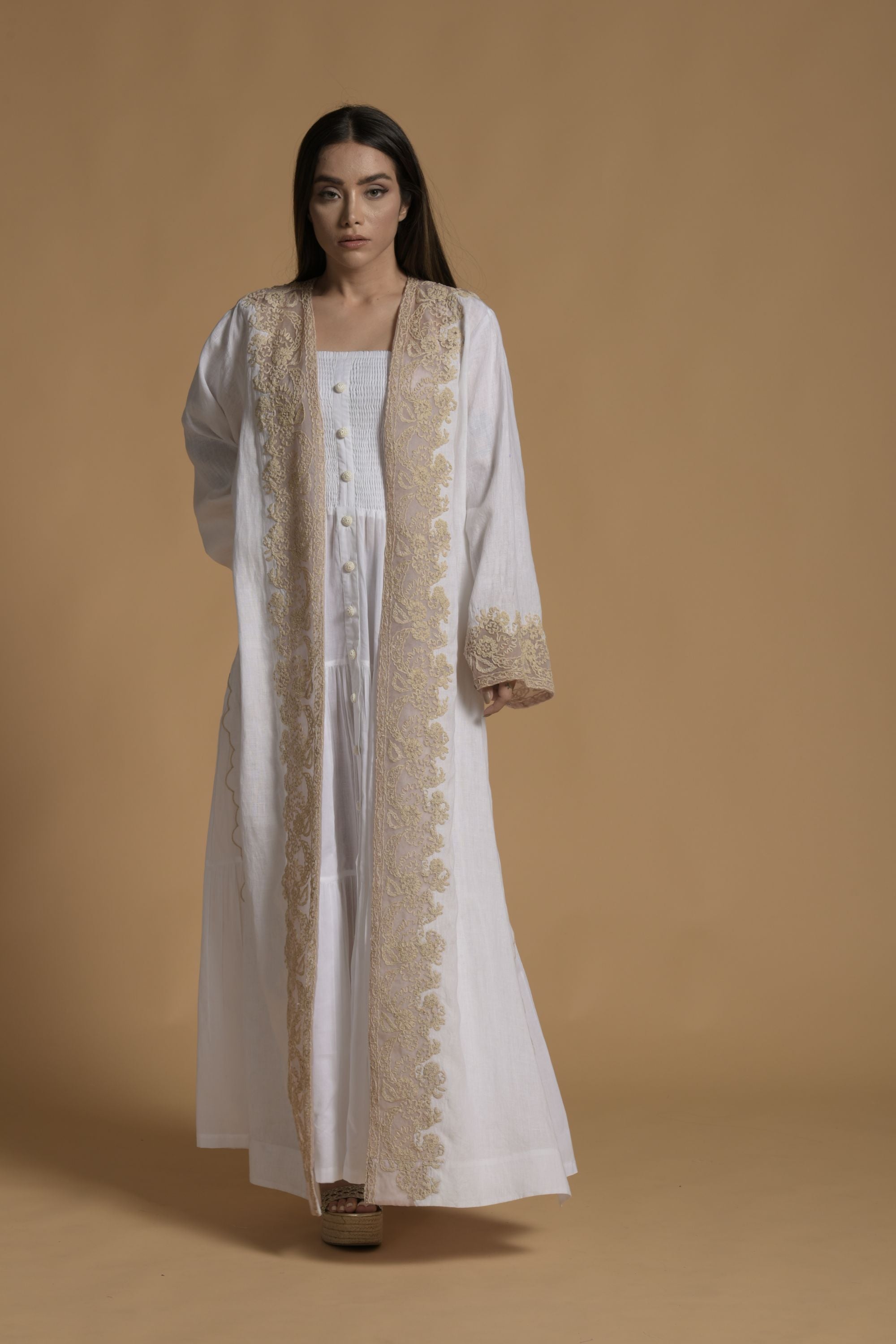 Arzoo Embroidered Bisht with Cotton Inner Dress