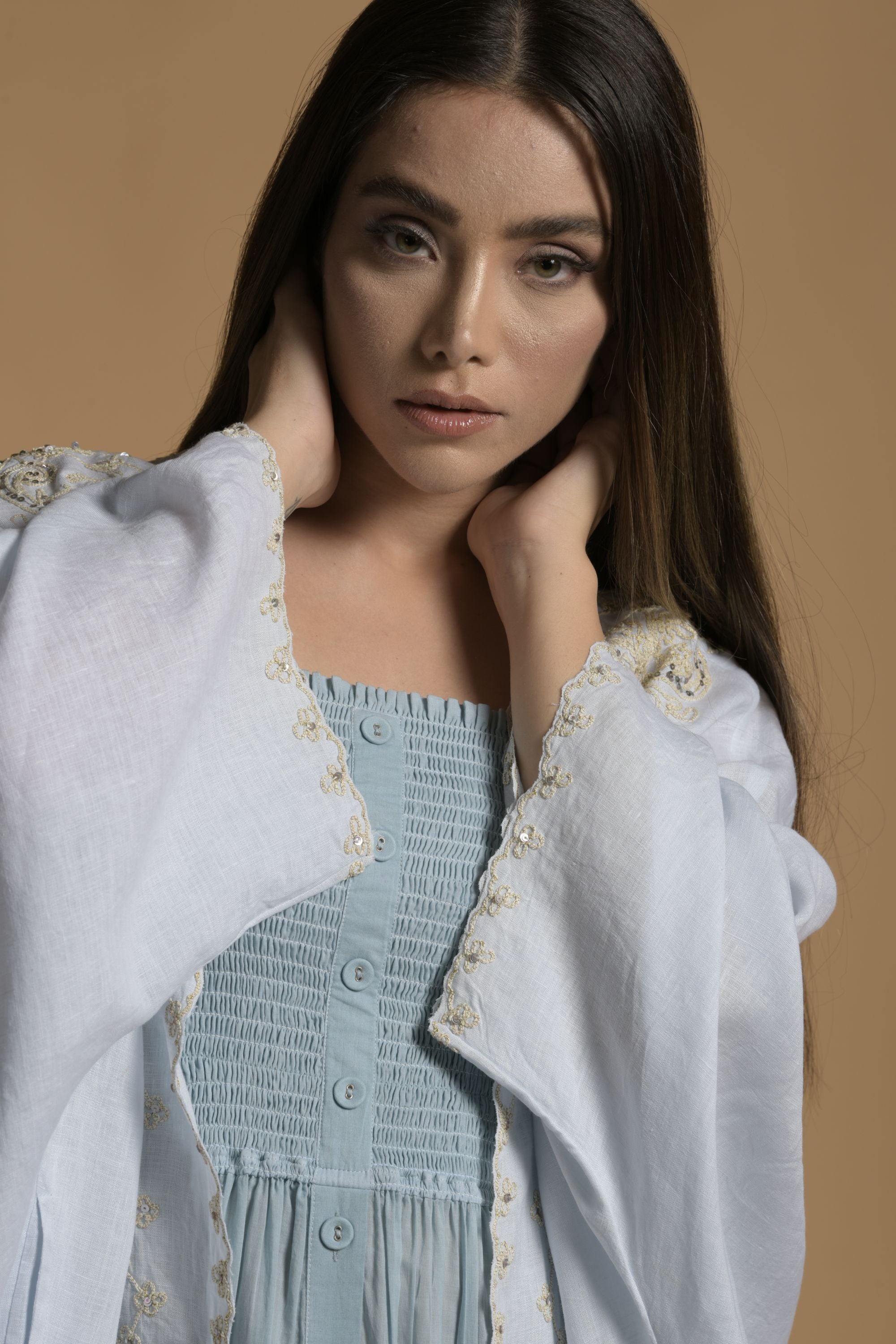 Maya Embellished & Embroidered Bisht with Cotton Inner Dress