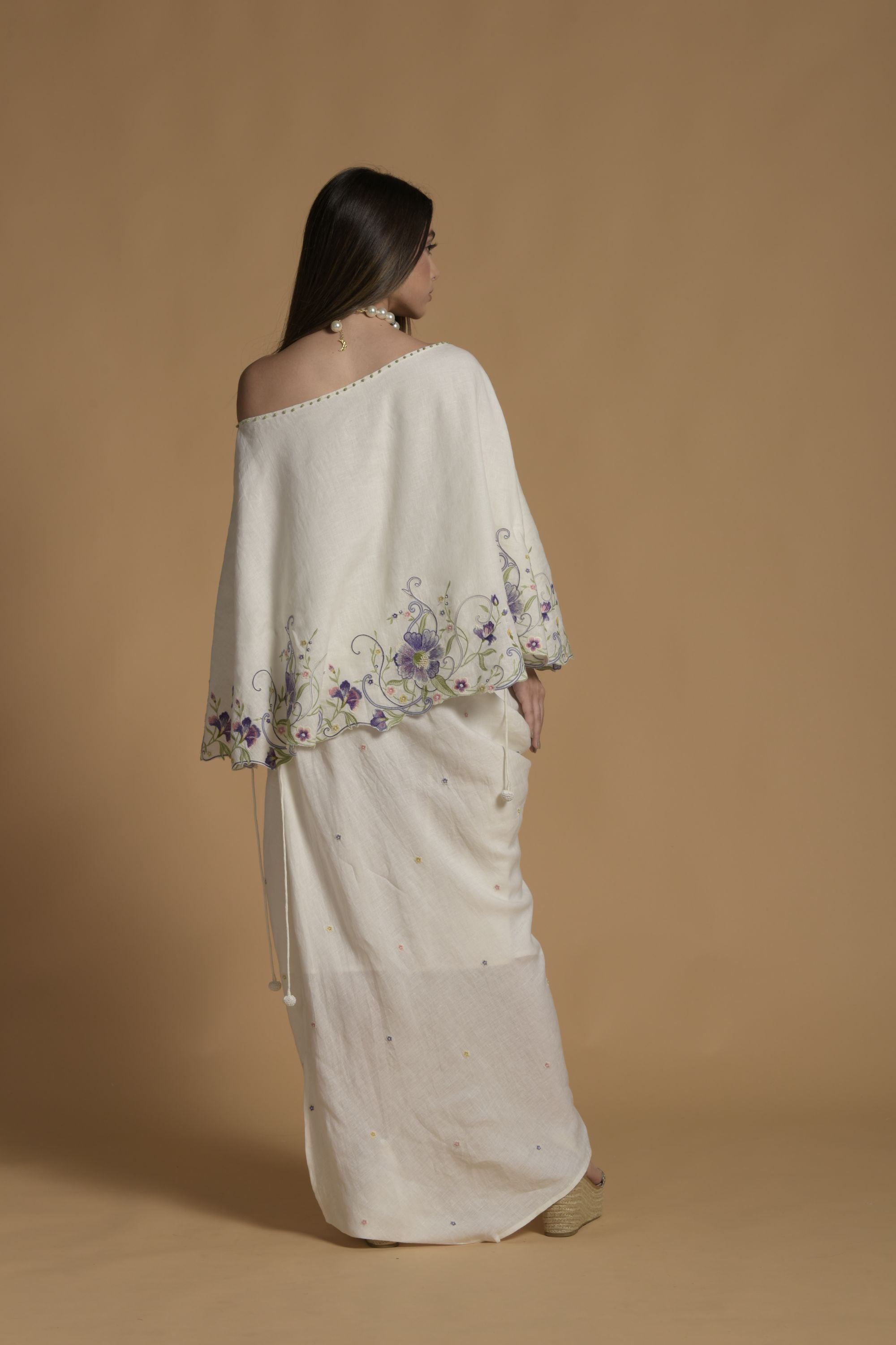 Afroz Embellished & Embroidered Cape with Dhoti