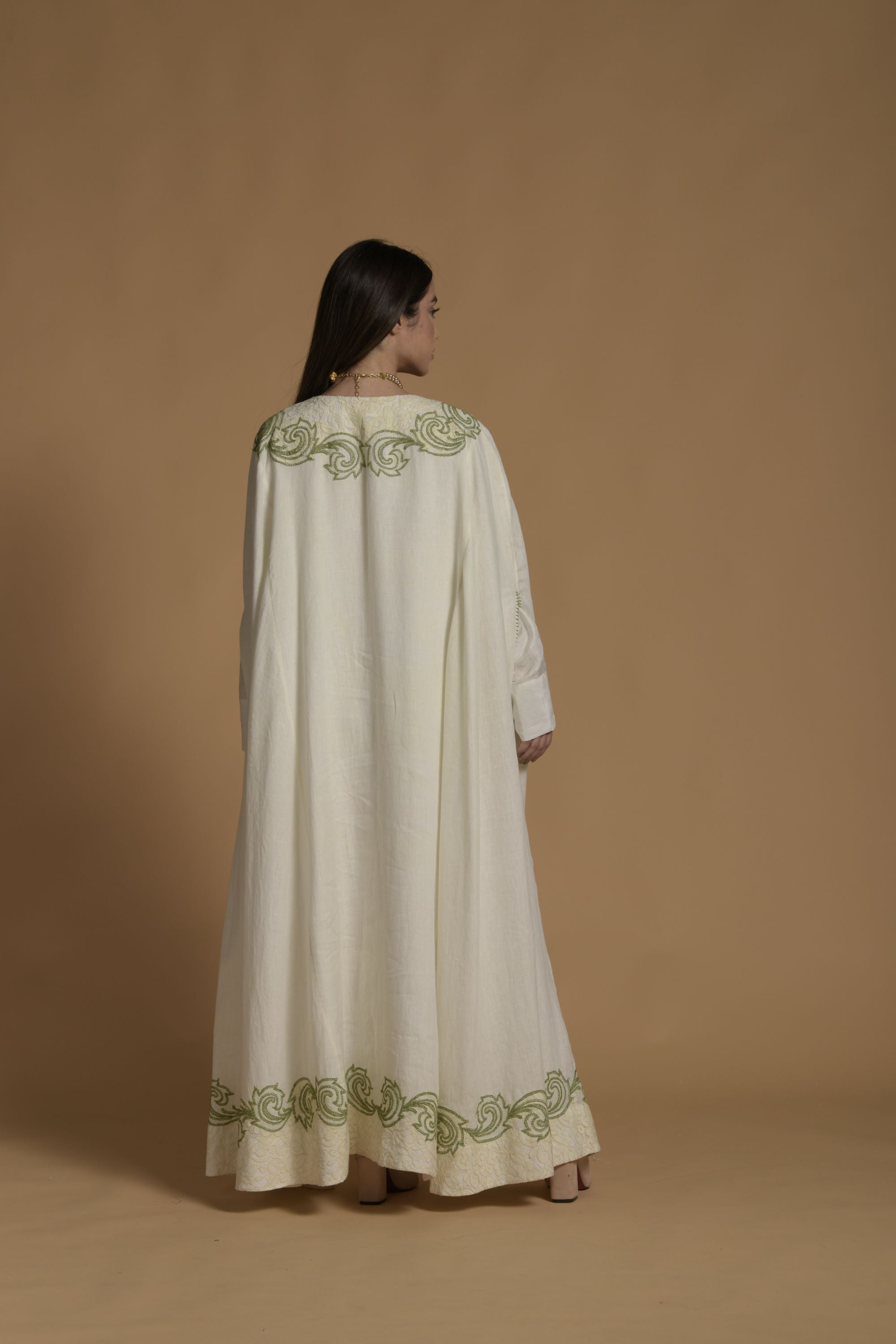 Wardah Embellished Cape with Cotton Inner Dress