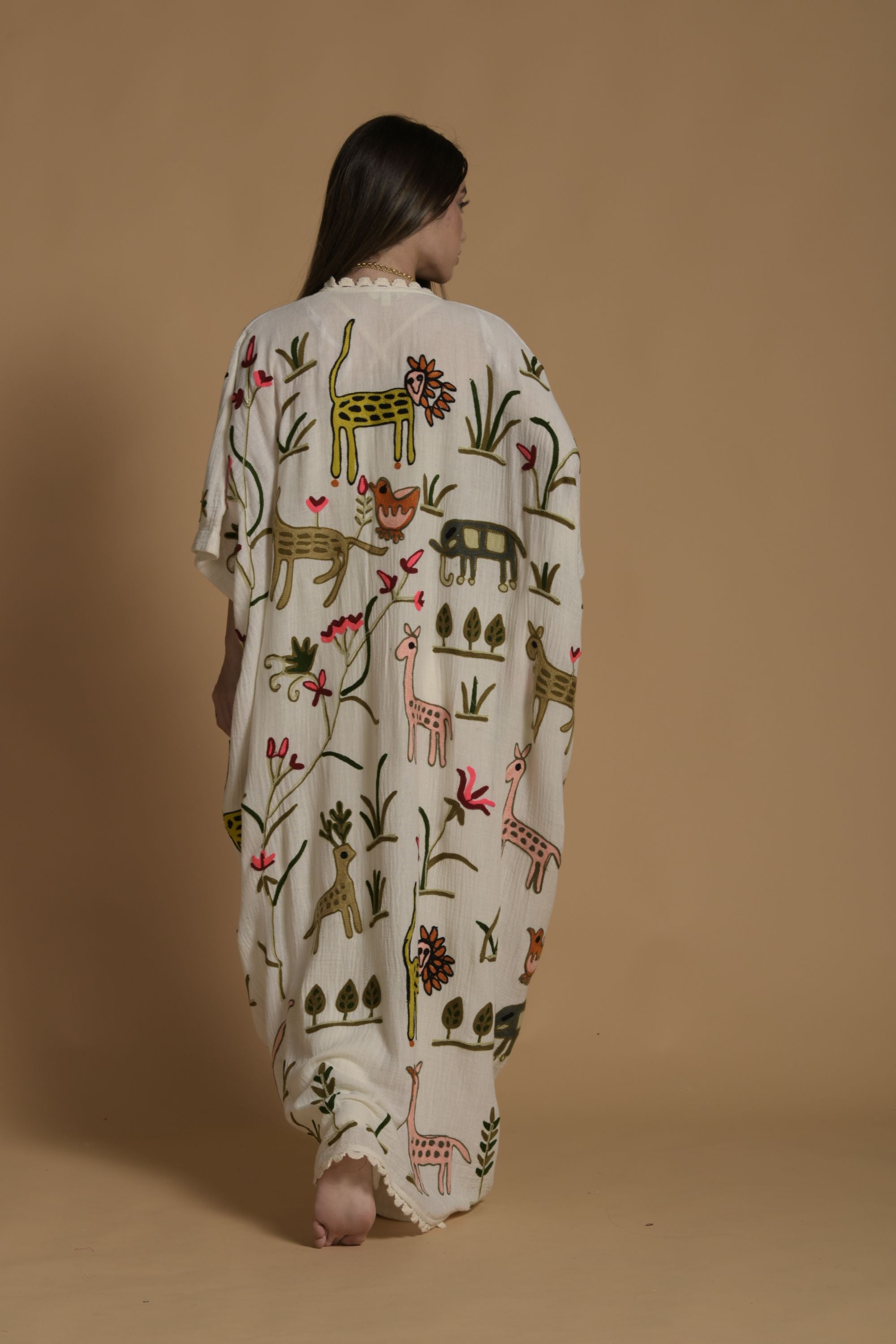 Amara Embroidered Cape With Jumpsuit