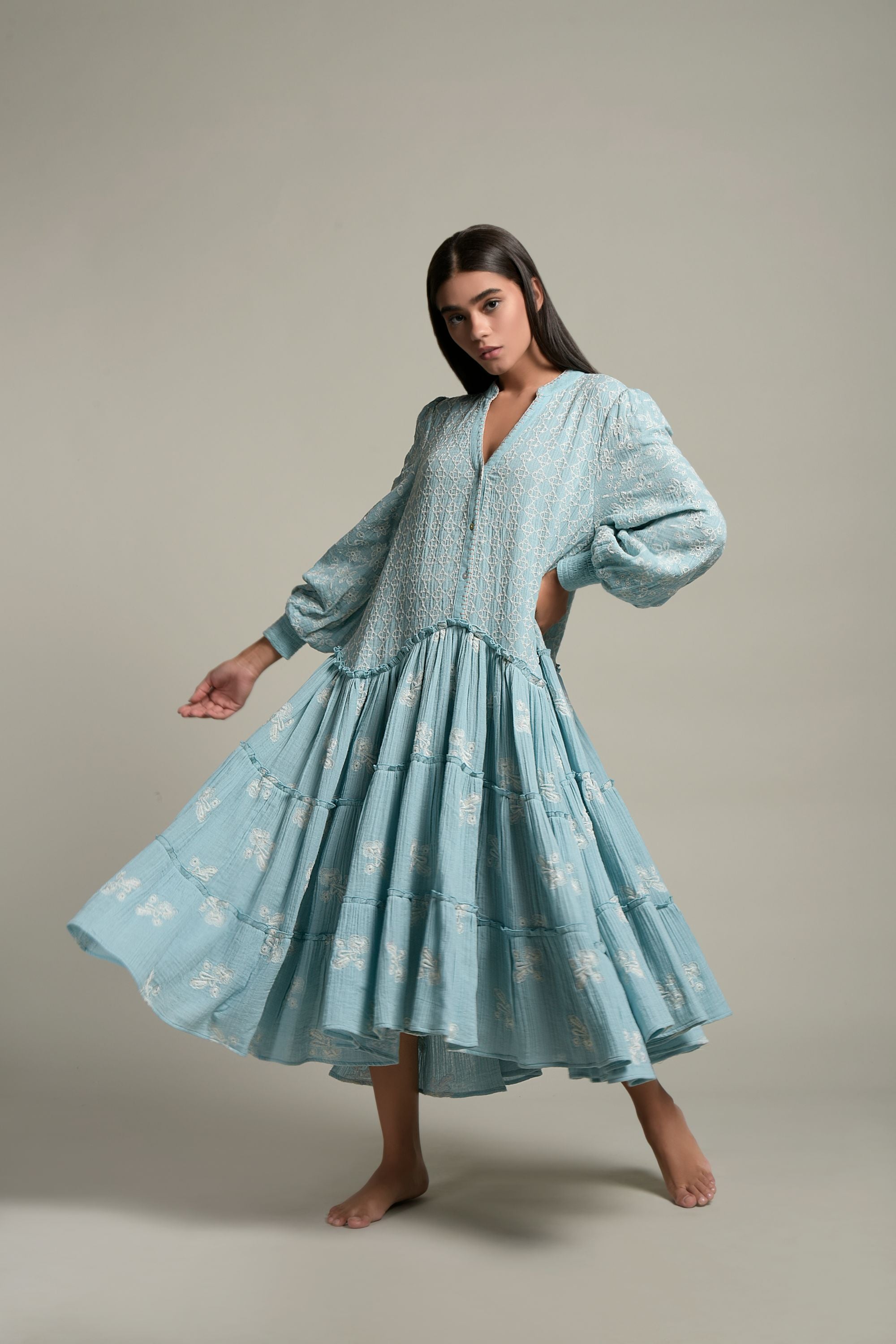 Ghazal Embroidered Long Jalabiya