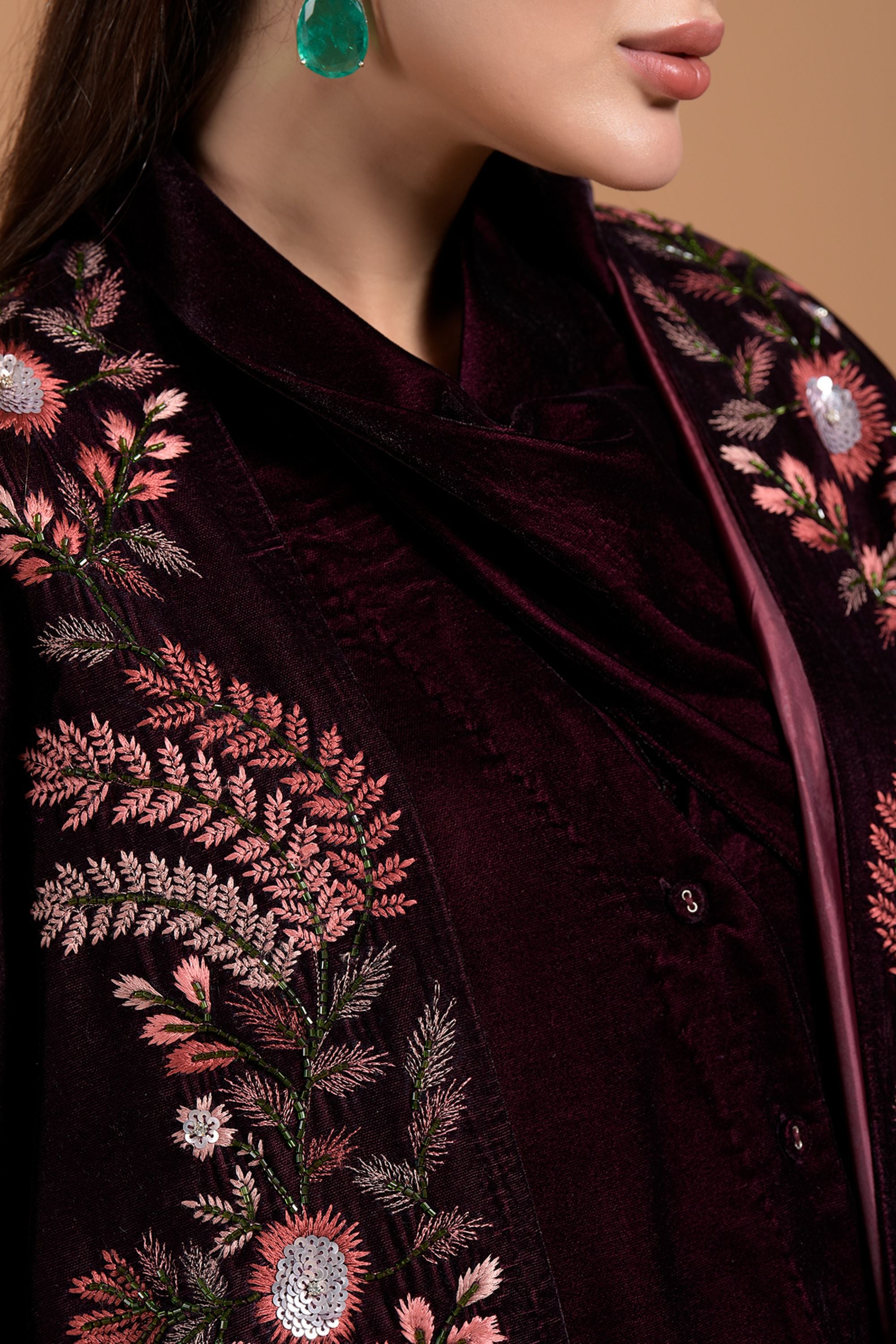 Amyrah Embellished & Embroidered Cape