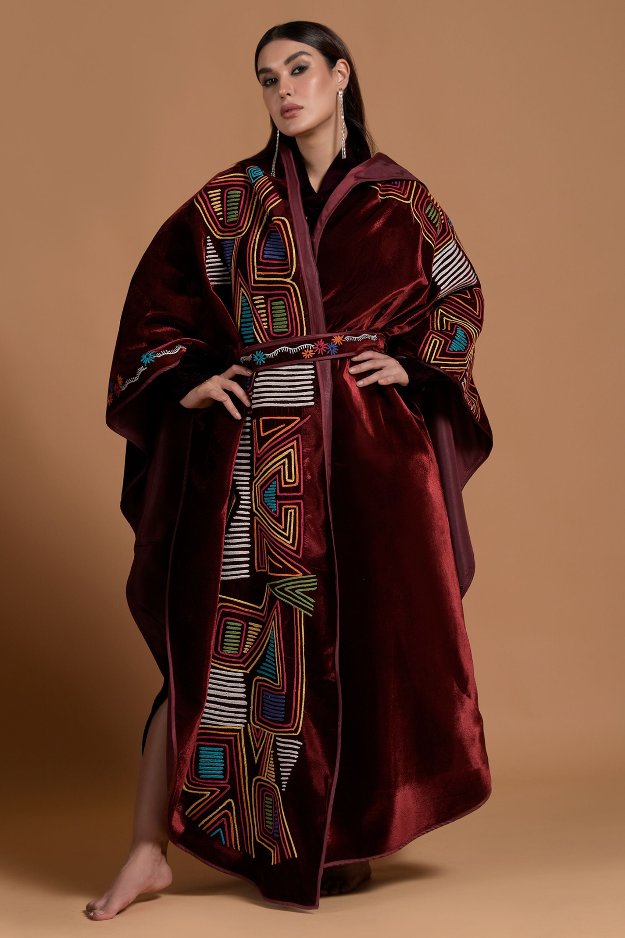 Alfiya Embroidered Cape