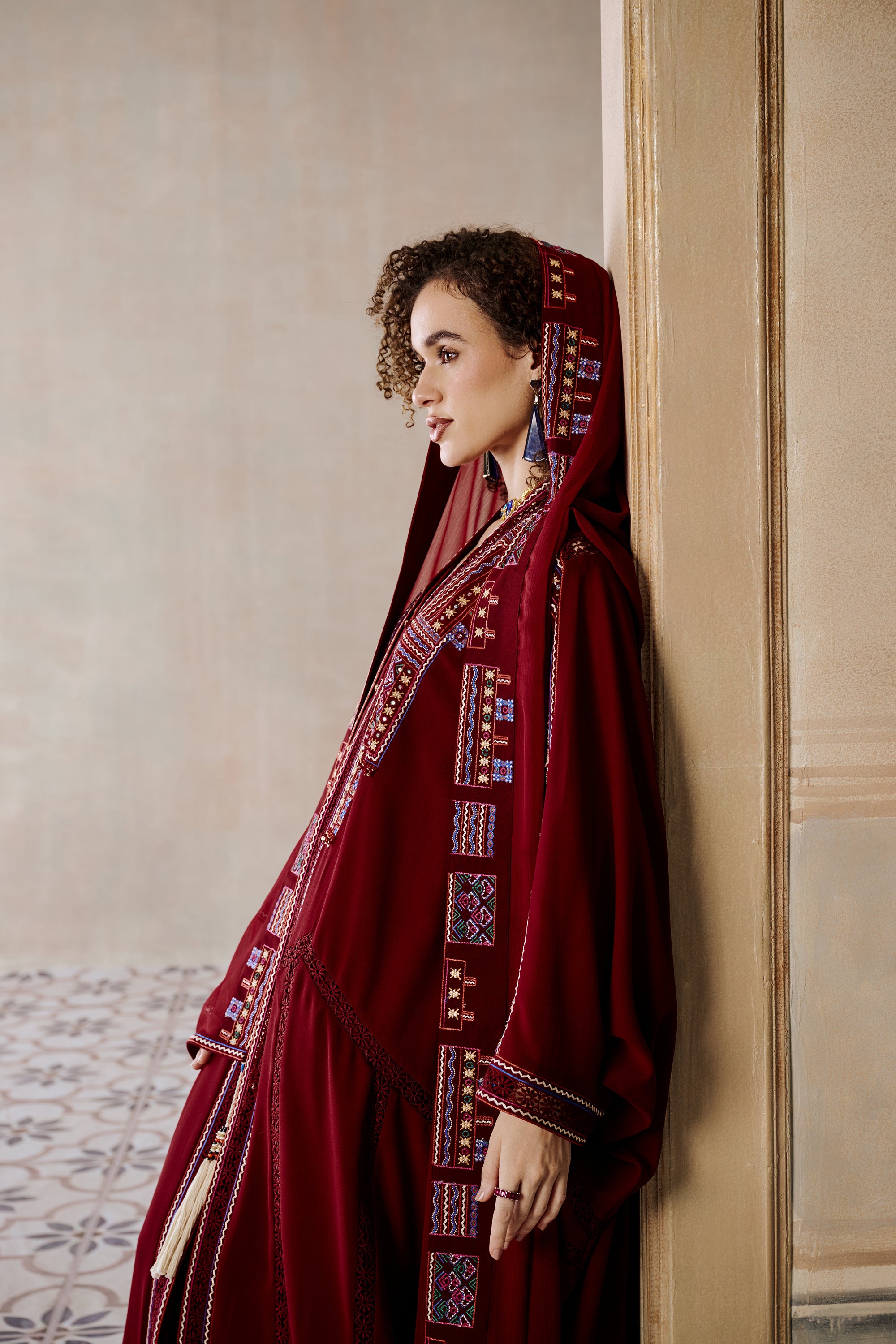 Mahaa Embroidered Abaya with Embellishment