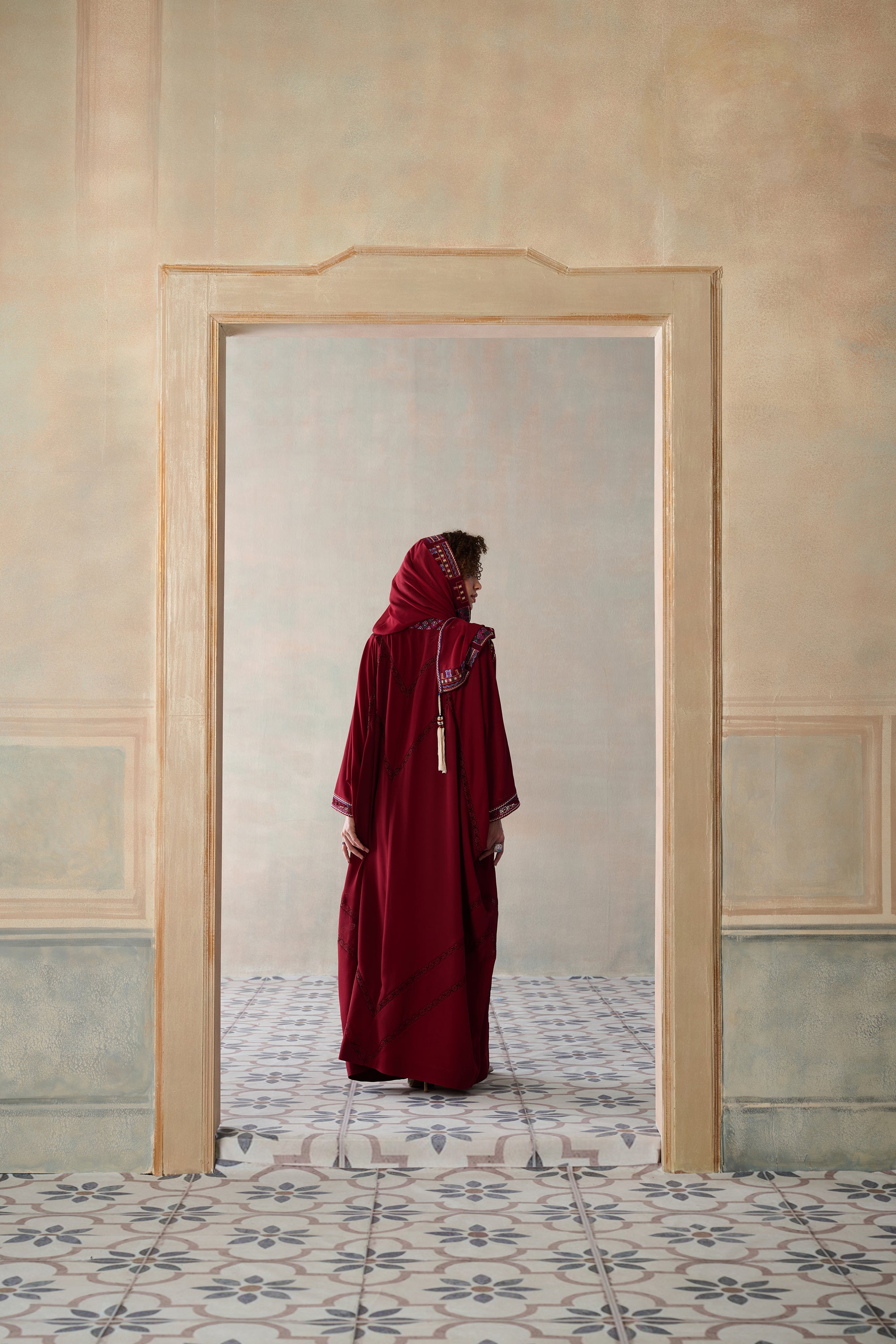 Mahaa Embroidered Abaya with Embellishment