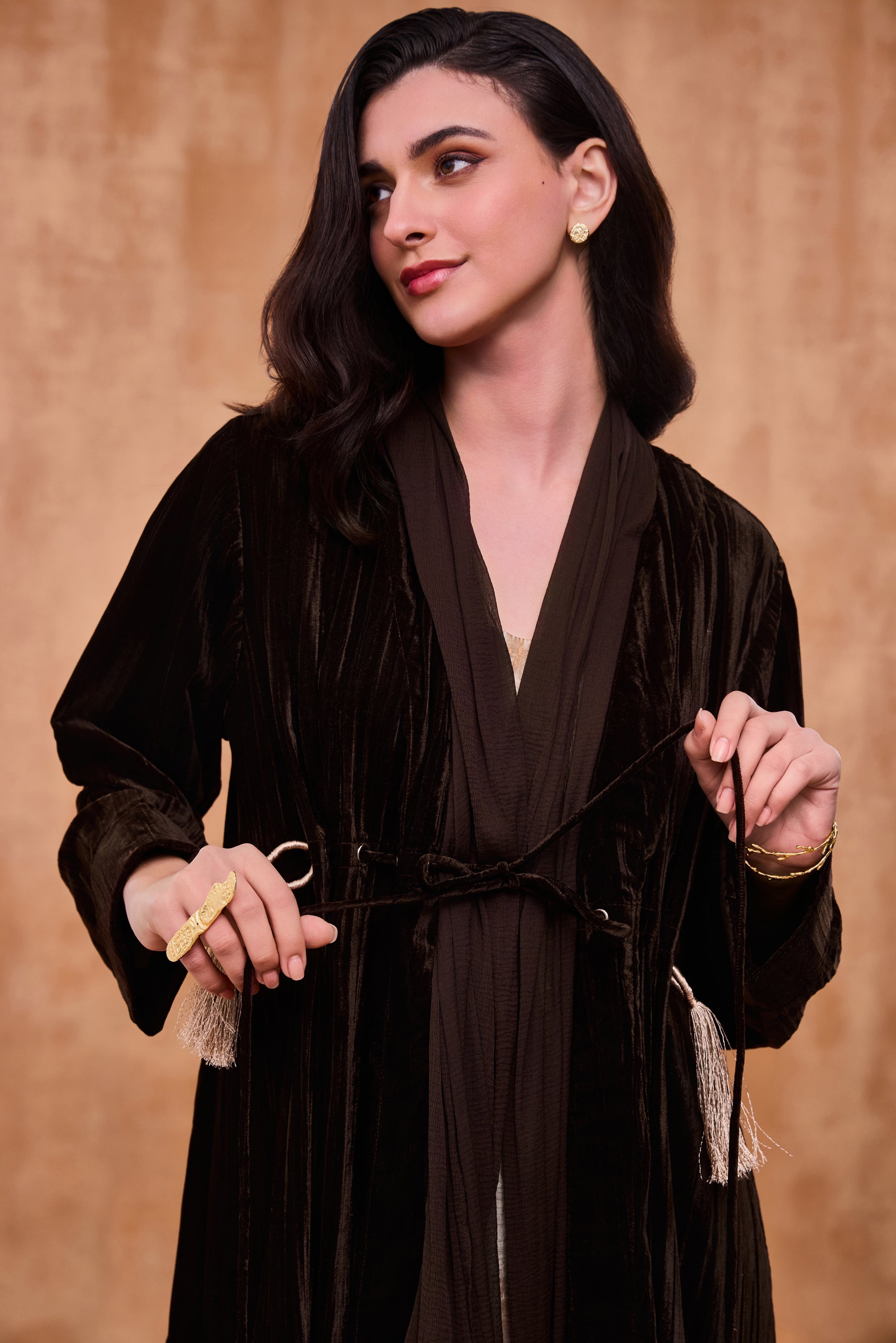 Nausheen Eyelet Detailing Abaya