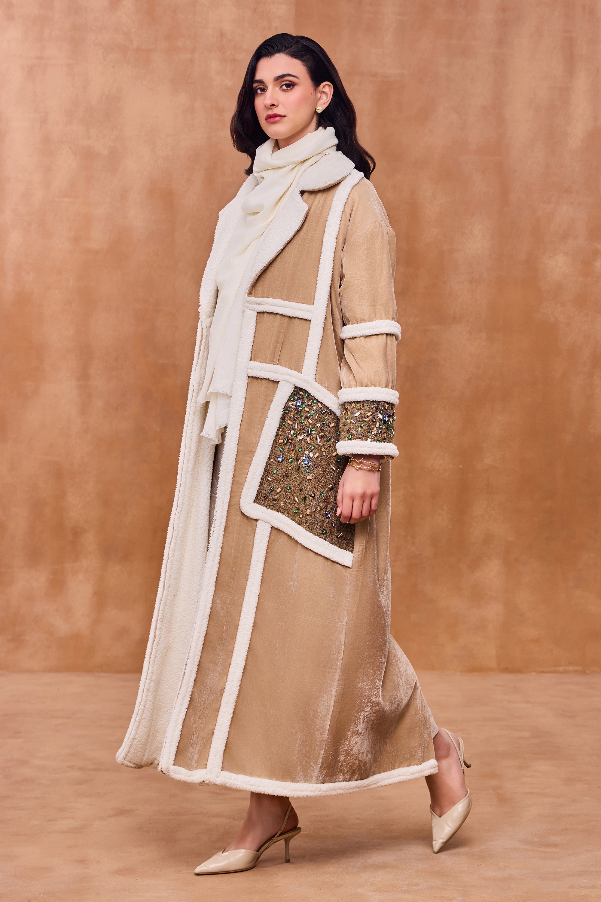 Sharmeen Embellished Long Bisht