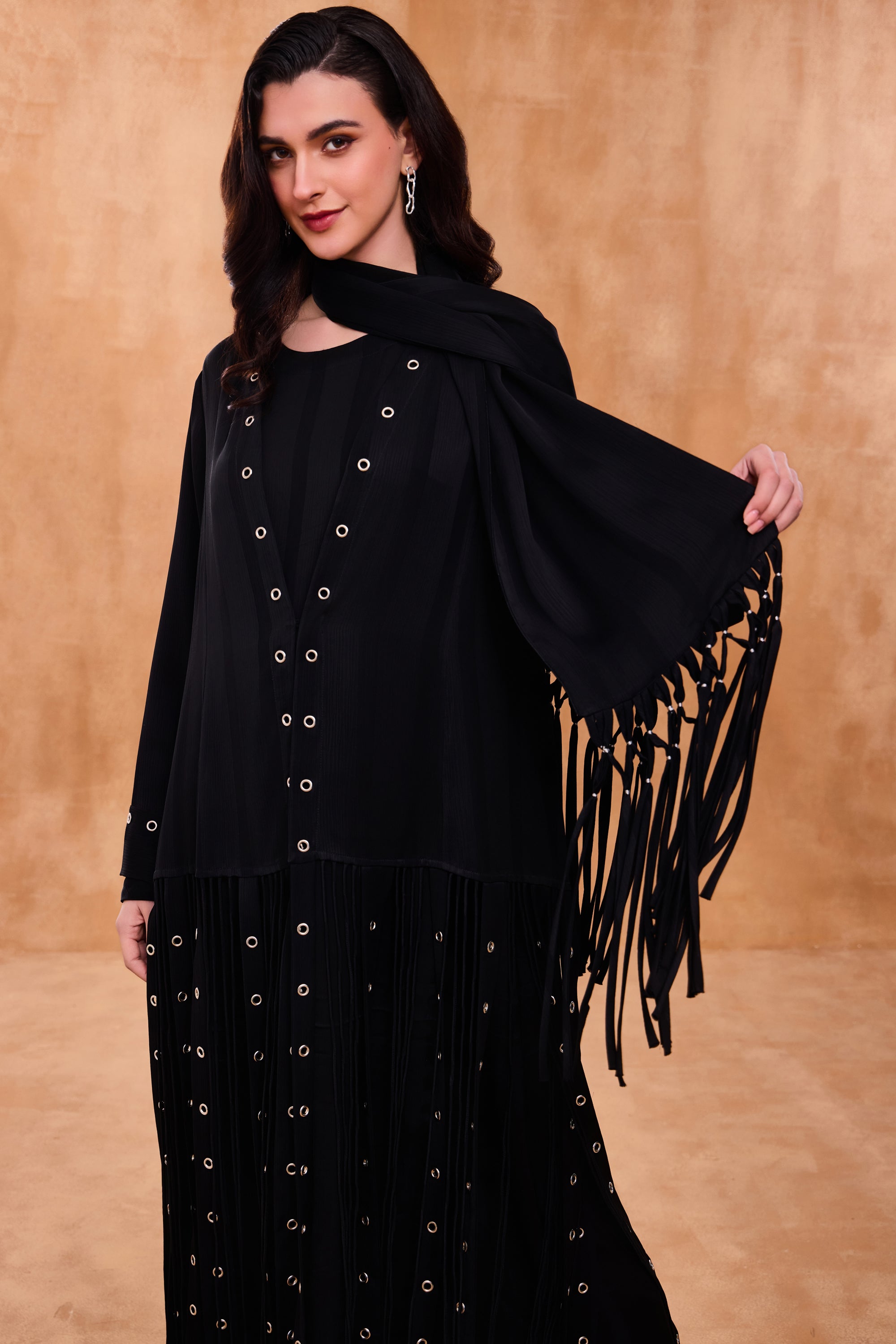 Zafiya Eyelet Detailing Abaya
