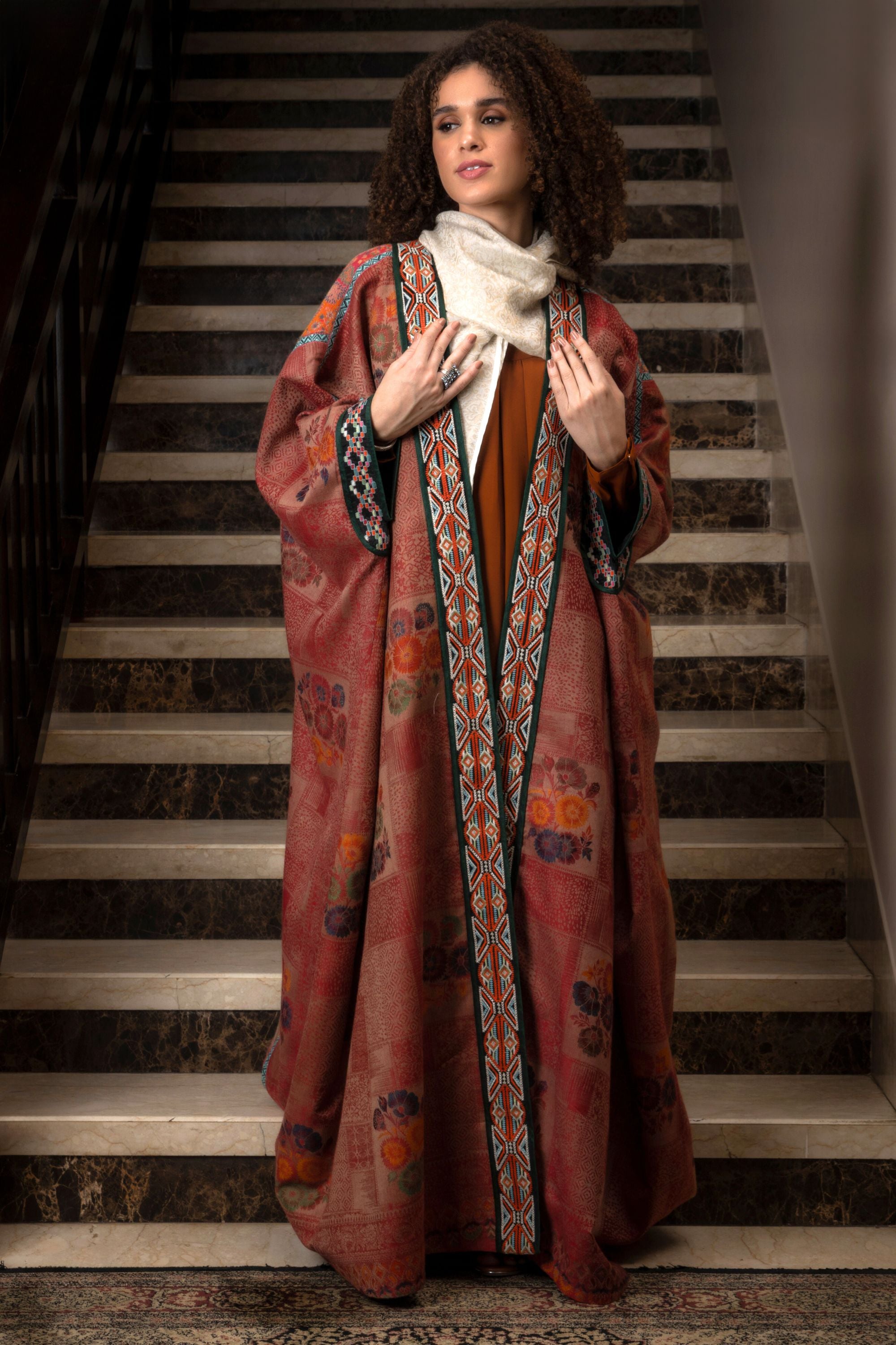 Roohani Embroidered Abaya with Sheila