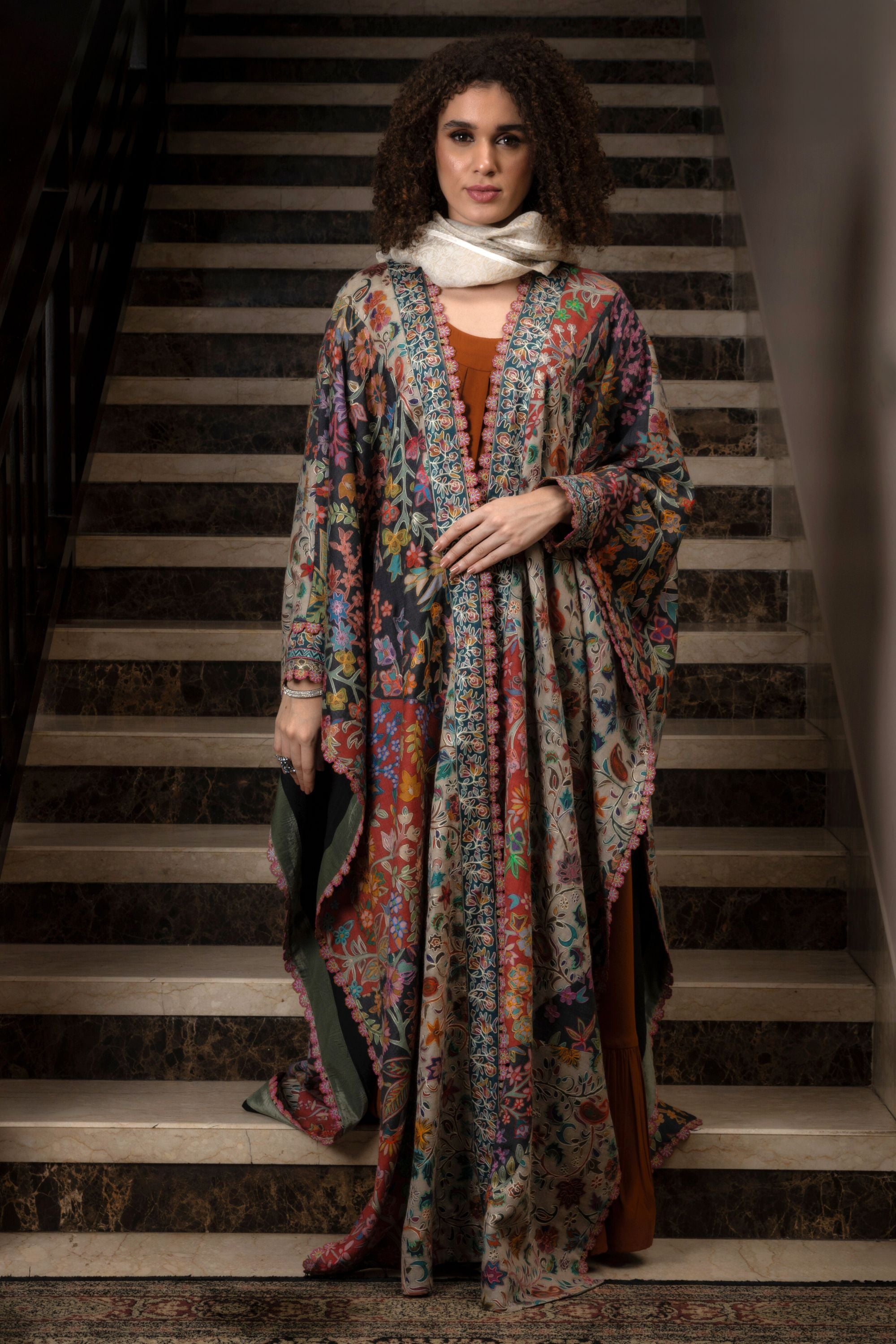 Aiyla Embroidered Abaya with Sheila