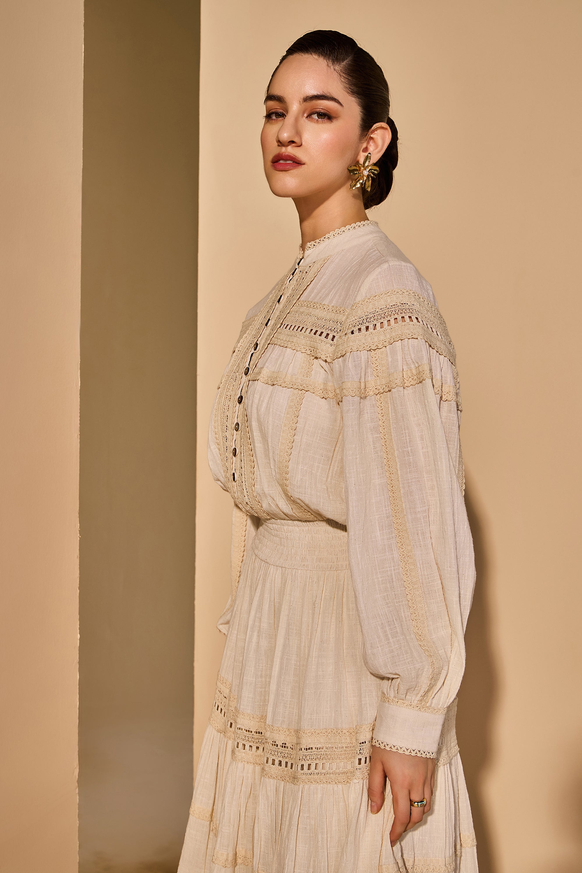 Halima Cotton Slub Jalabiya with Scarf