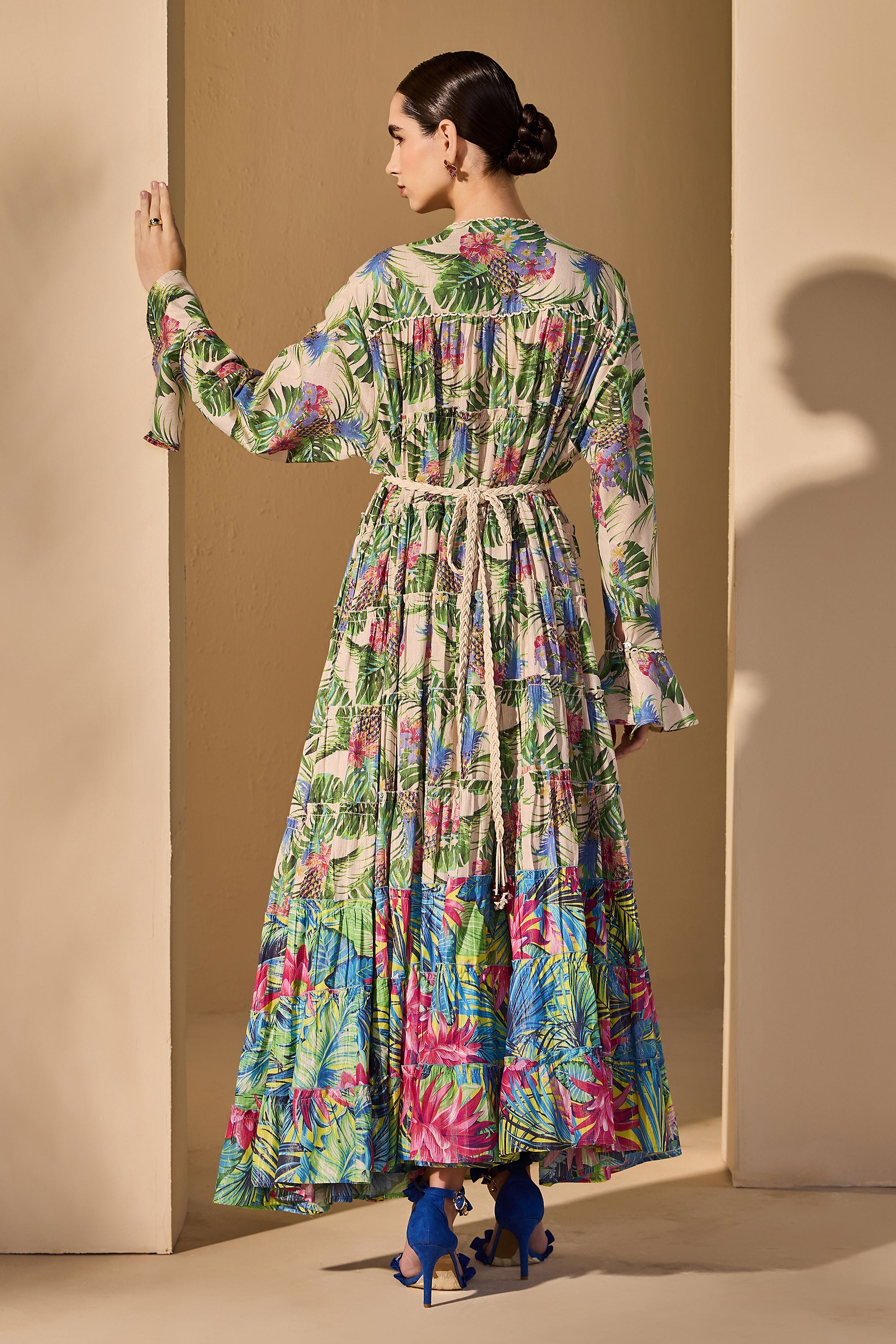 Zaylora Cotton Printed Jalabiya with Belt