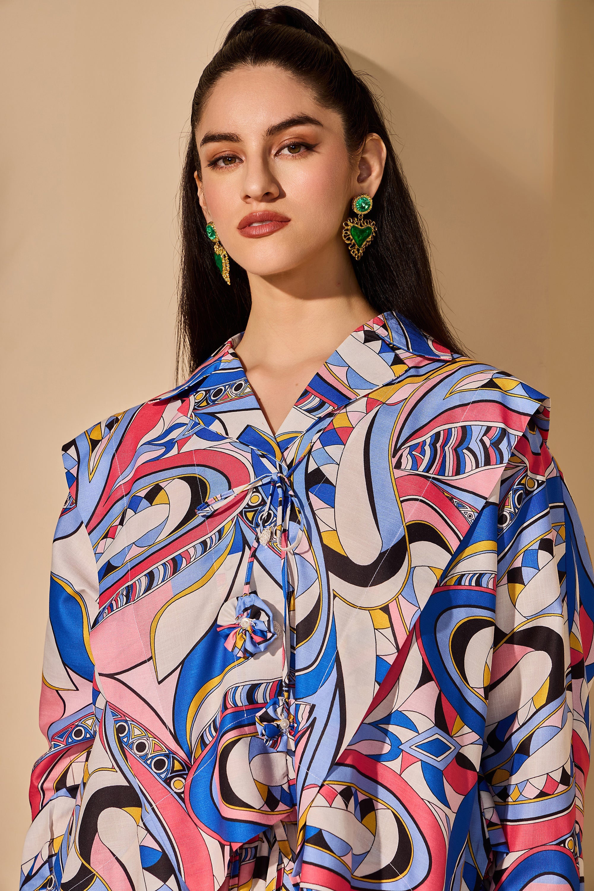 Noreen Cotton Printed Top with Skirt