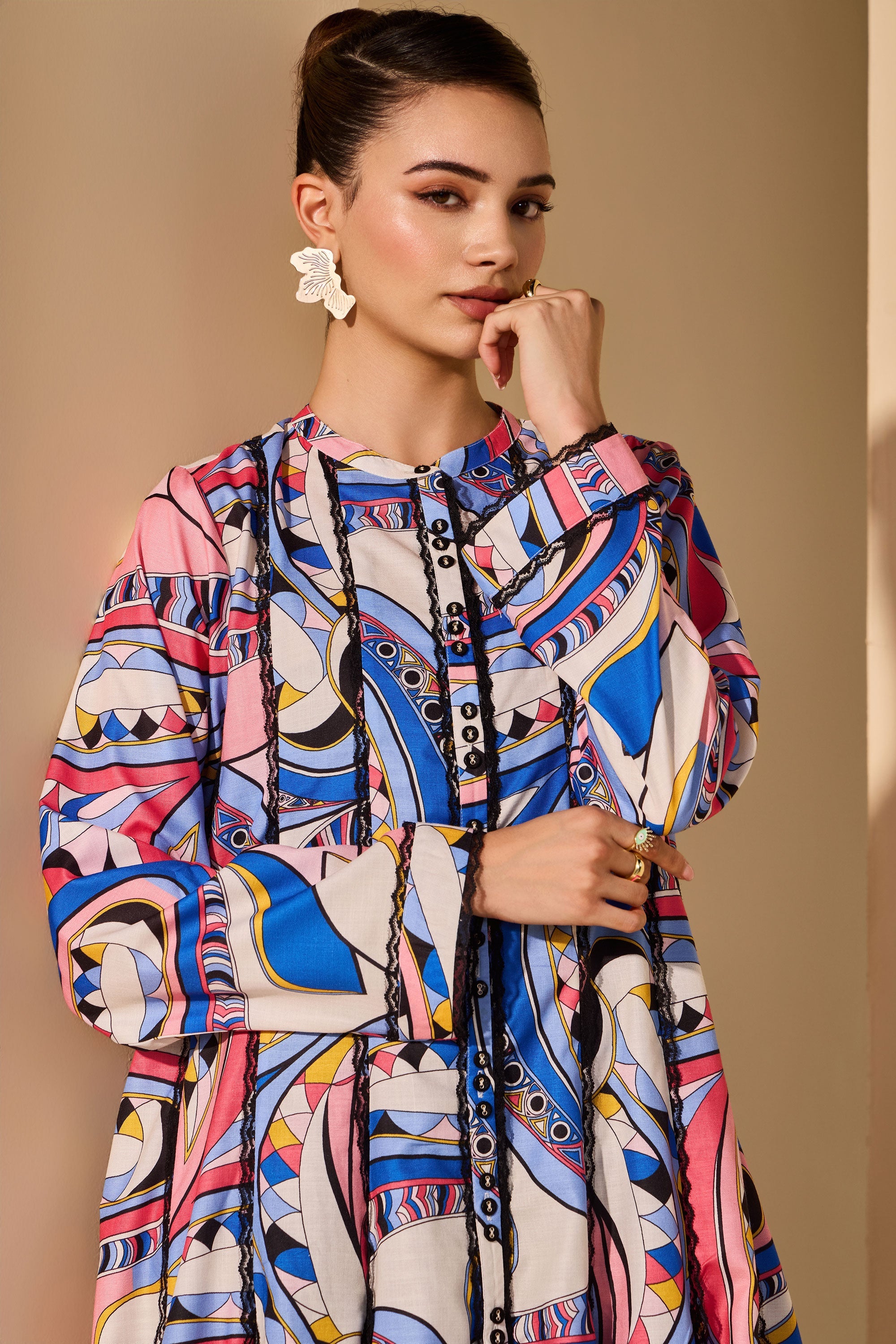 Zareeva Cotton Printed Jalabiya