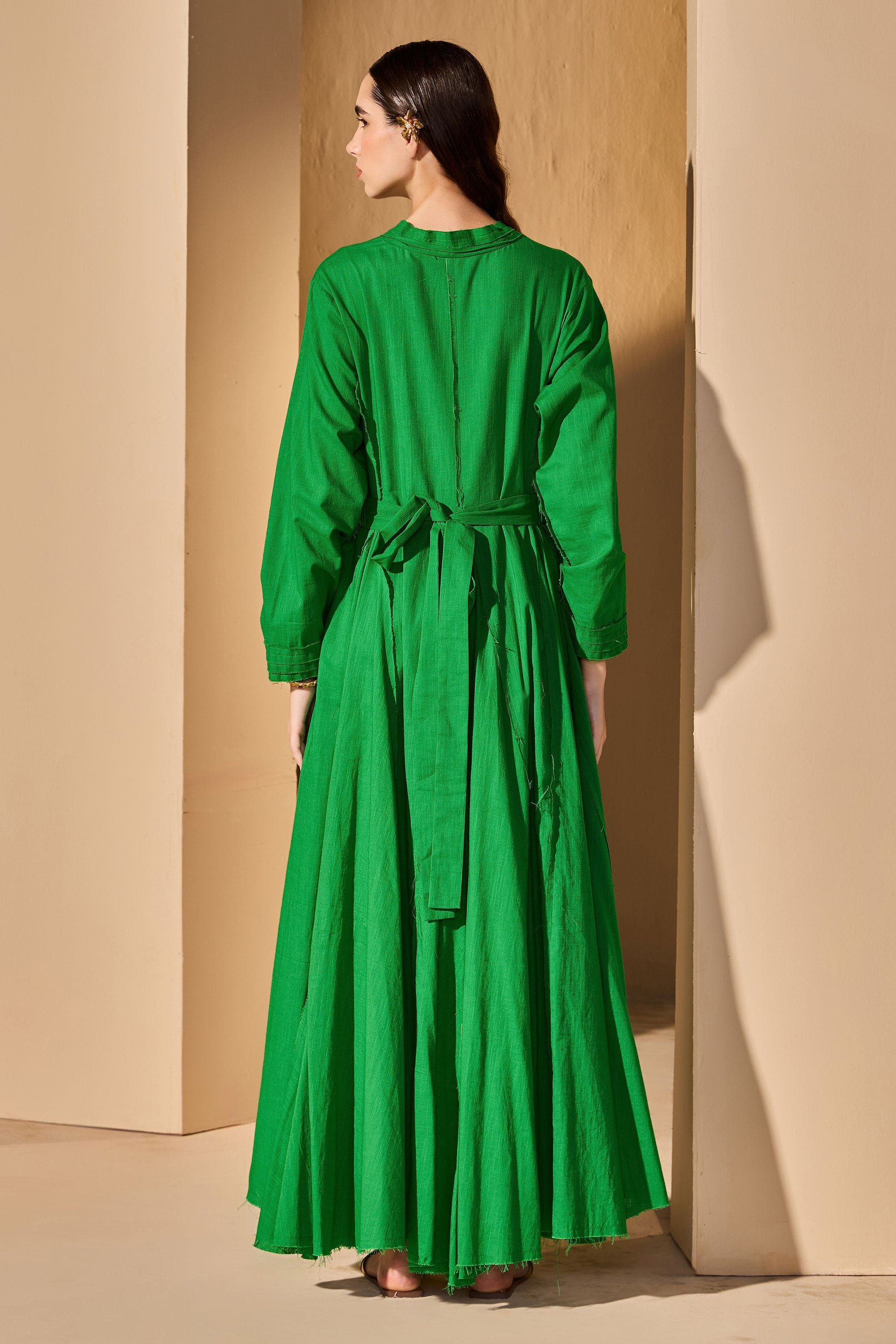 Amzara Cotton Slub Jalabiya with Belt