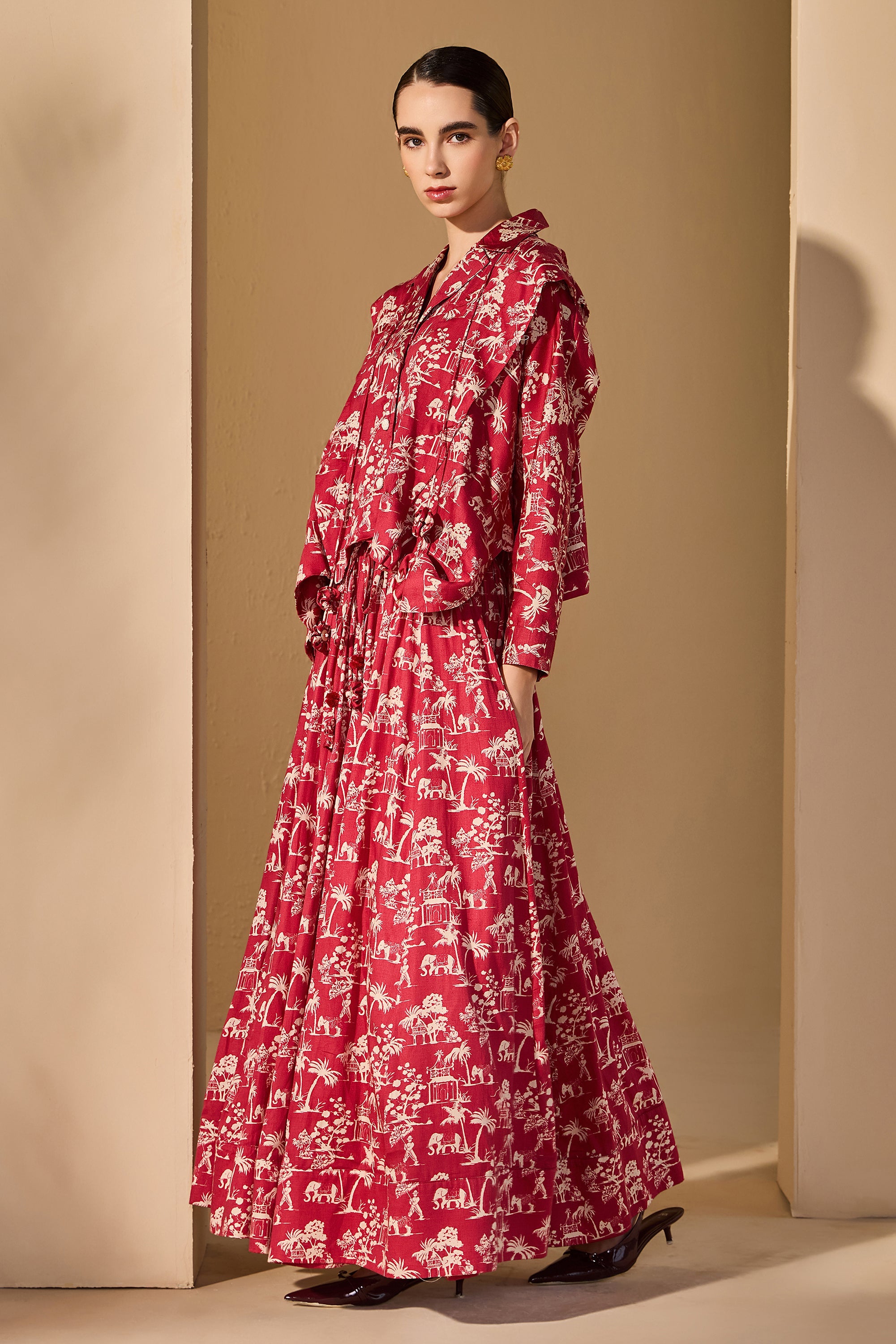 Alishba Cotton Printed Top with Skirt